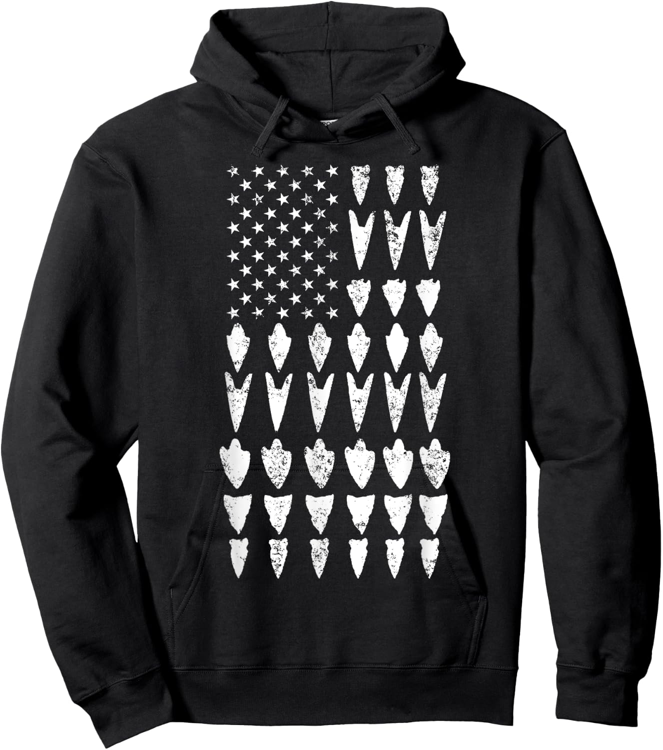 Arrowhead Hunting Collector USA Flag Hunt Hunter Men Hoodie - Hoodie | Black