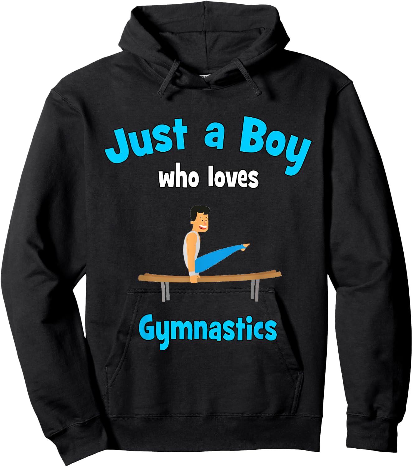 Gymnastics Shirt for Boys | Children's Gymnastics Hoodie - Hoodie | Black