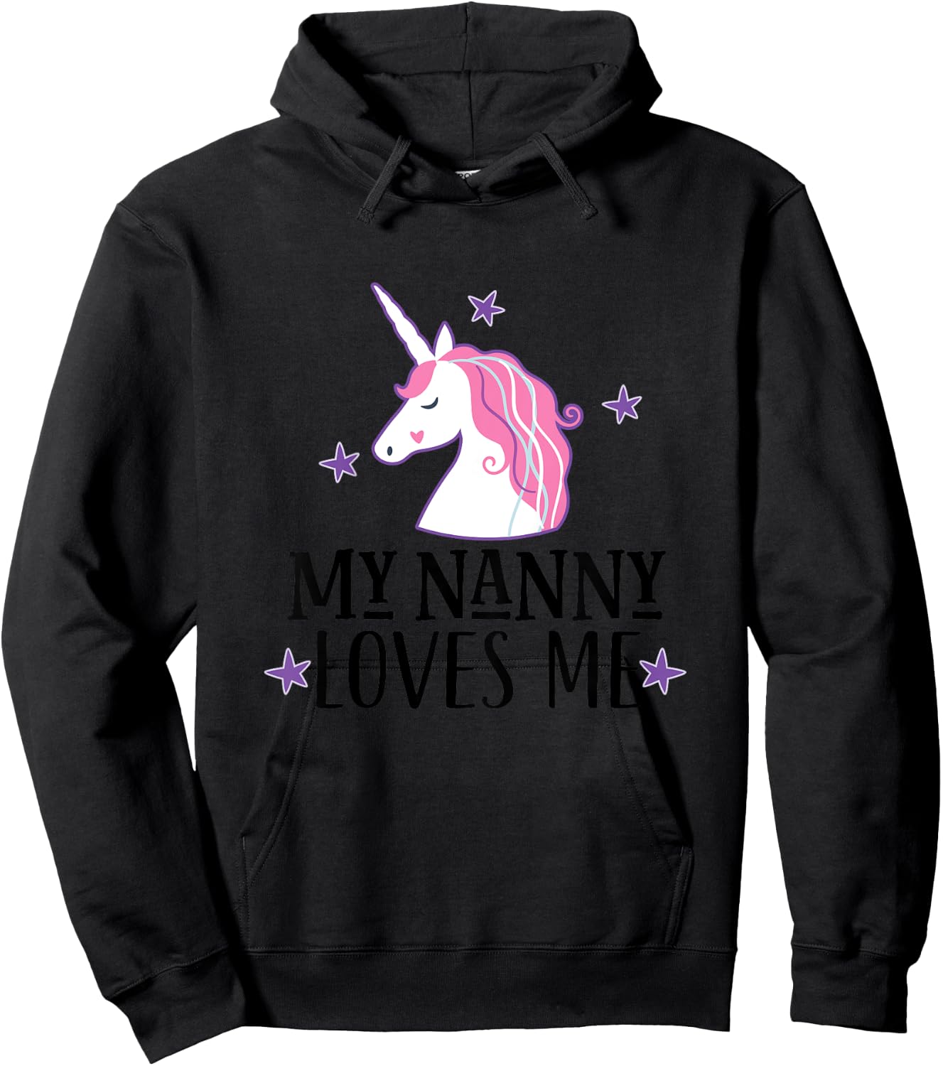 My Nanny Loves Me Unicorn Granddaughter Hoodie - Hoodie | Black