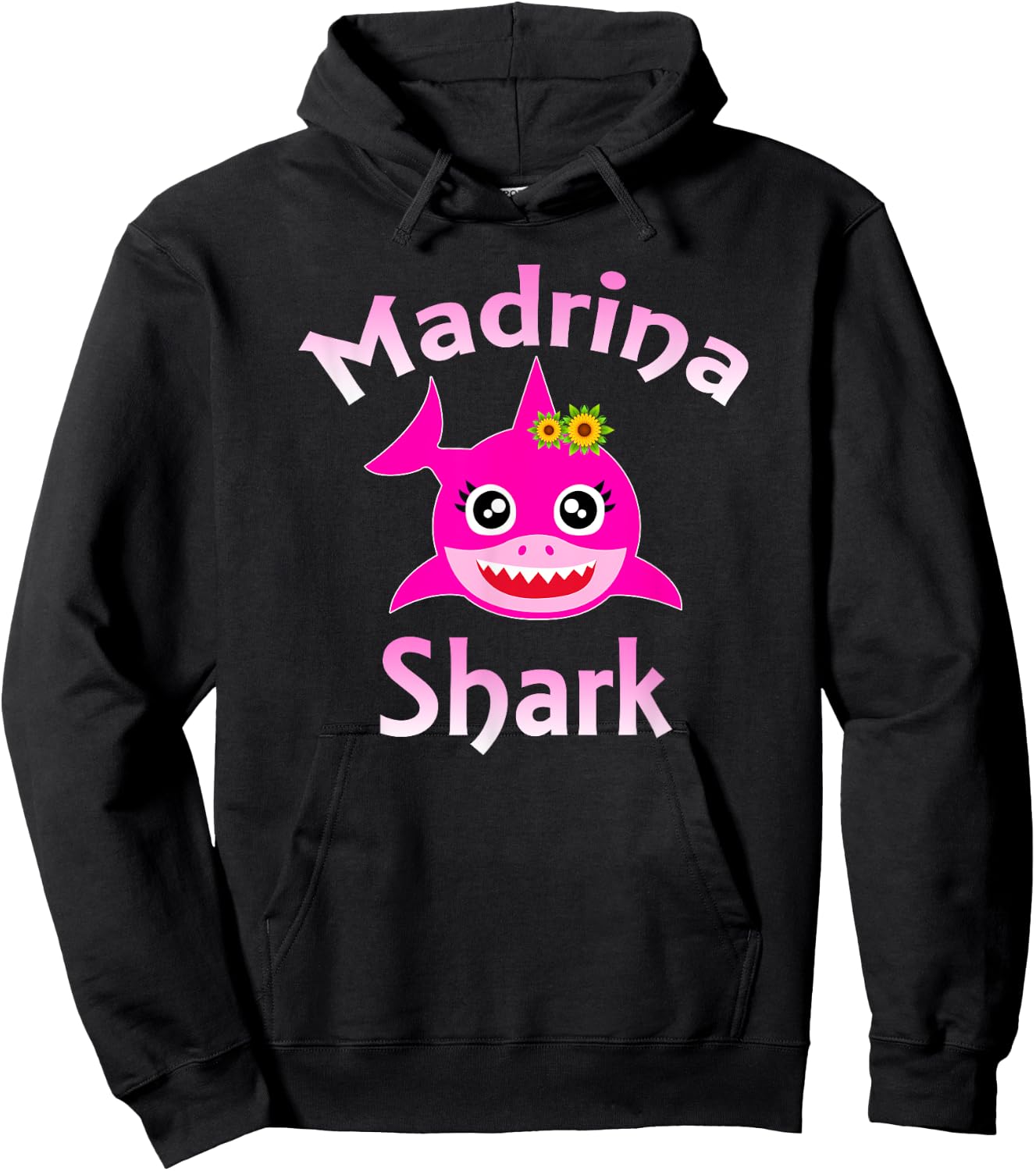 Madrina Shark Funny Spanish Godmother Hoodie - Hoodie | Black