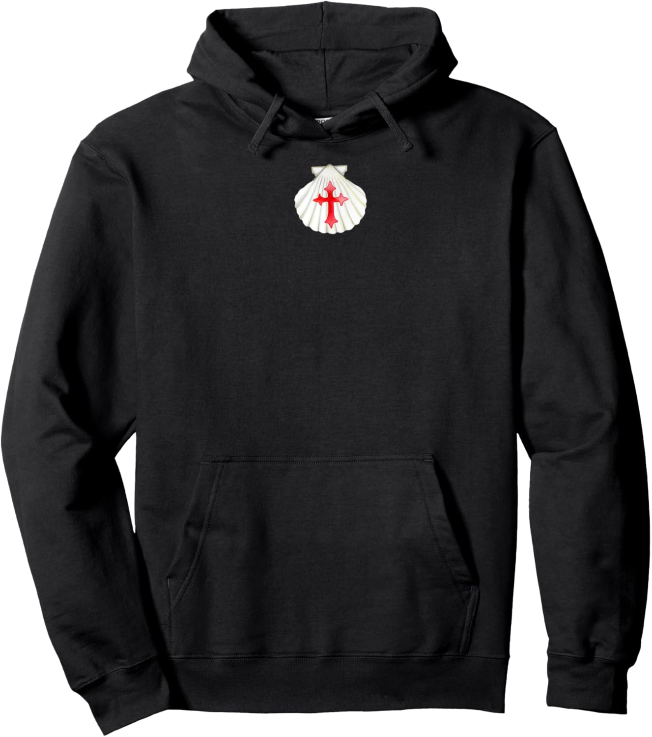 Camino De Santiago Pilgrim Cross Shell Hoodie - Hoodie | Black