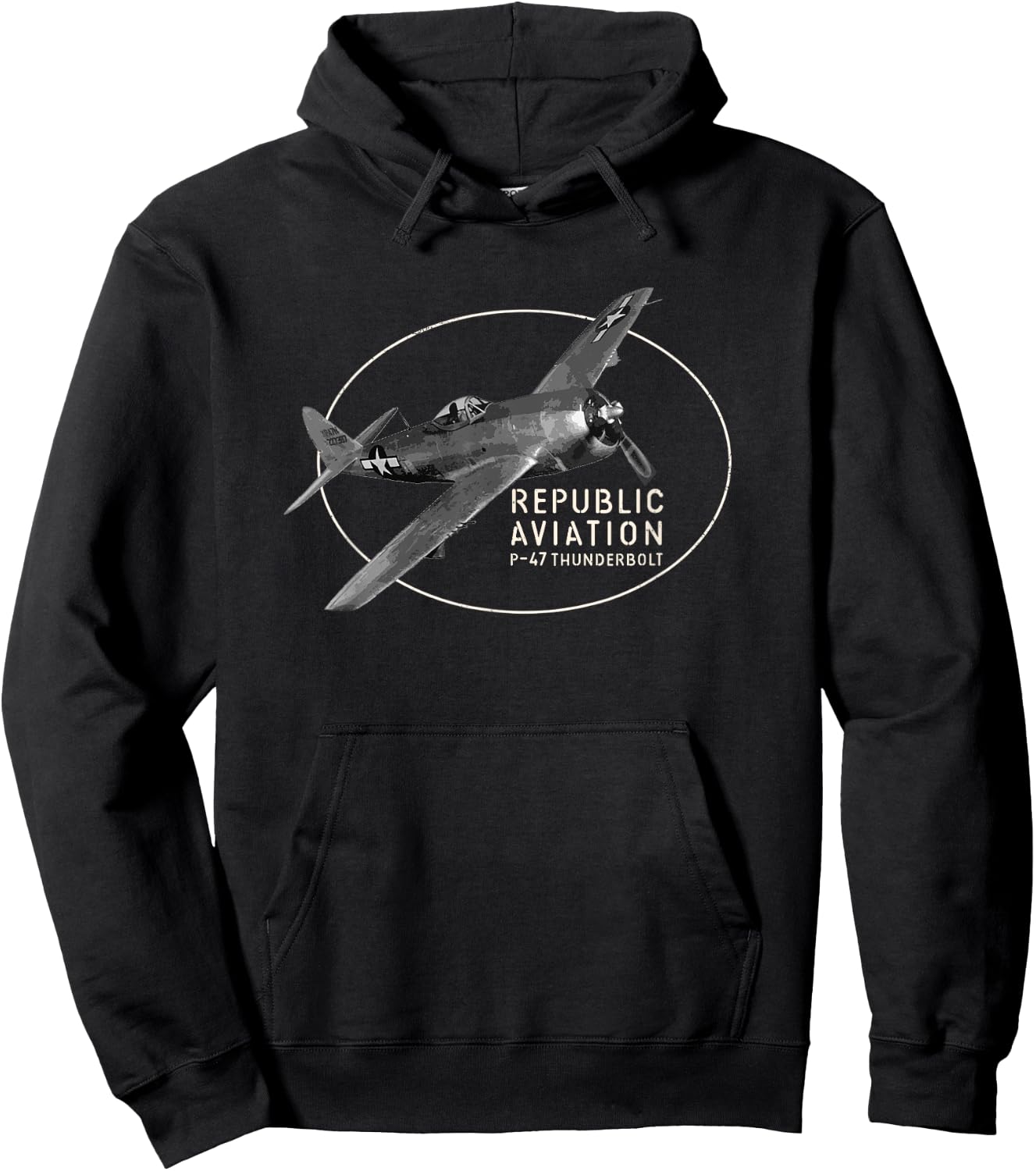 Republic P-47 Thunderbolt Jug WW2 fighter aircraft Hoodie - Hoodie | Black