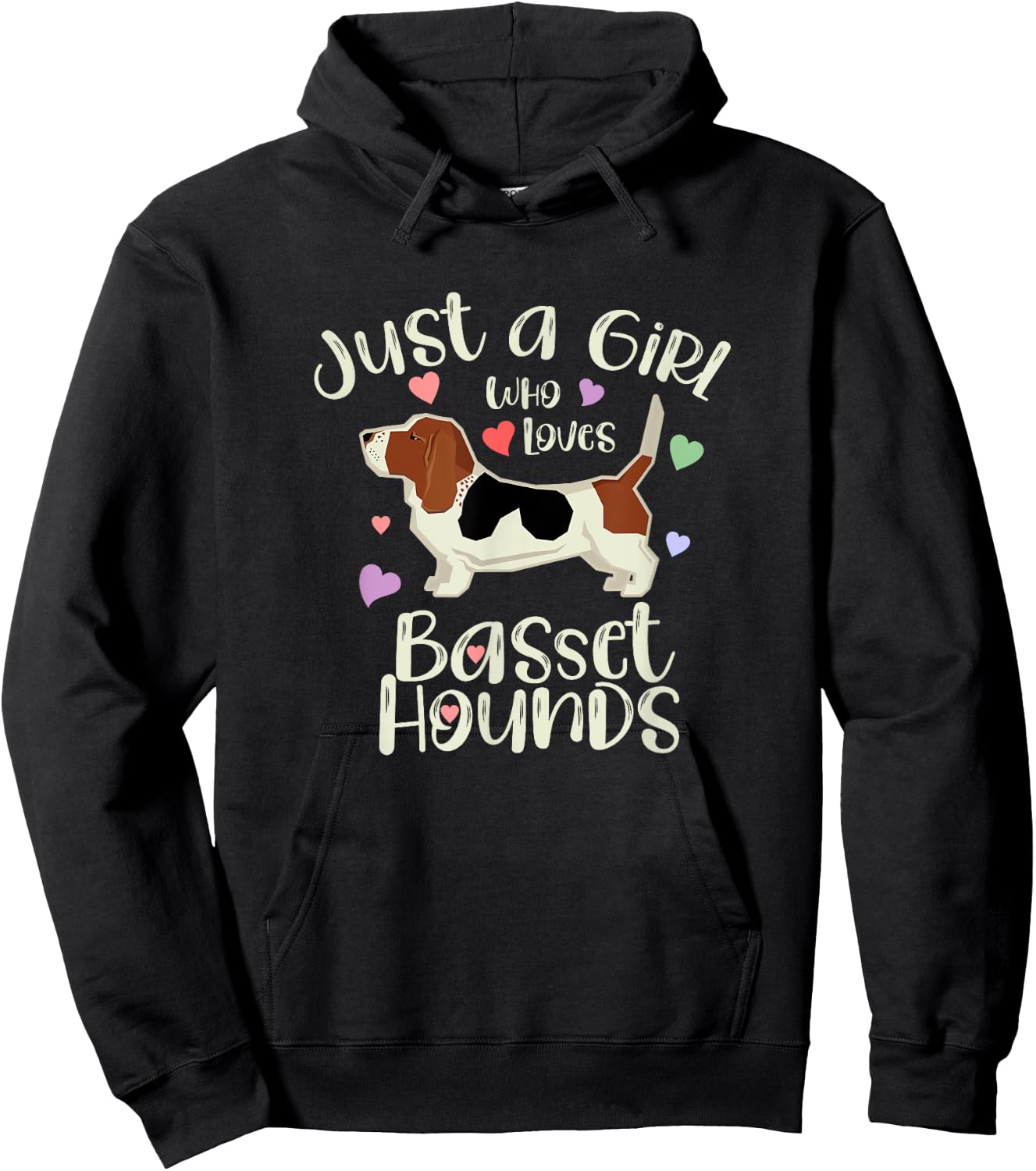 Just a Girl Who Loves Basset Hounds Hoodie - Hoodie | Black