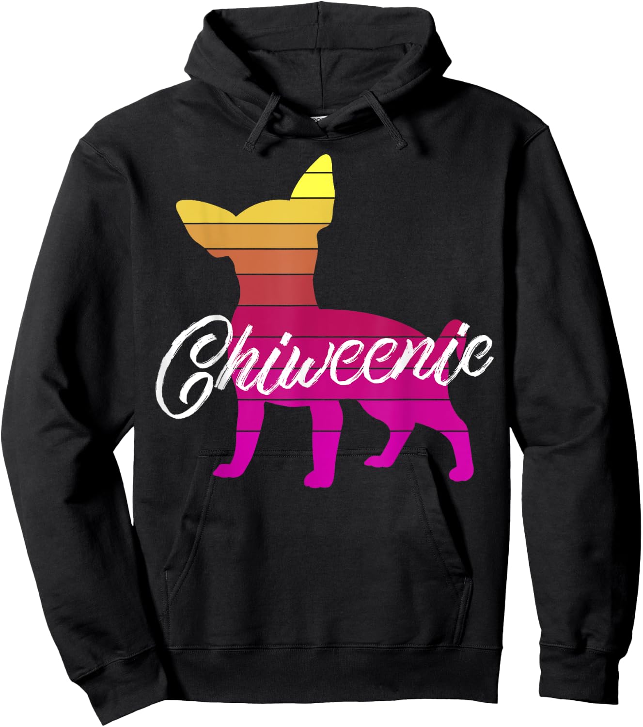 Cute Retro Chiweenie Silhouette Gift design for Chiweenies Hoodie - Hoodie | Black
