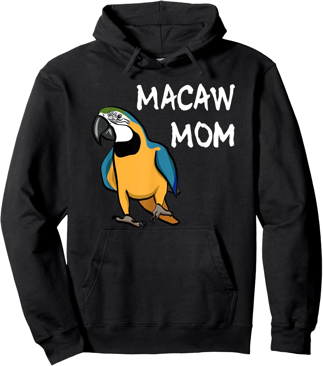 Blue and Yellow Macaw Mom Parrot Mom Bird Lover Cute Parrot Hoodie - Hoodie | Black