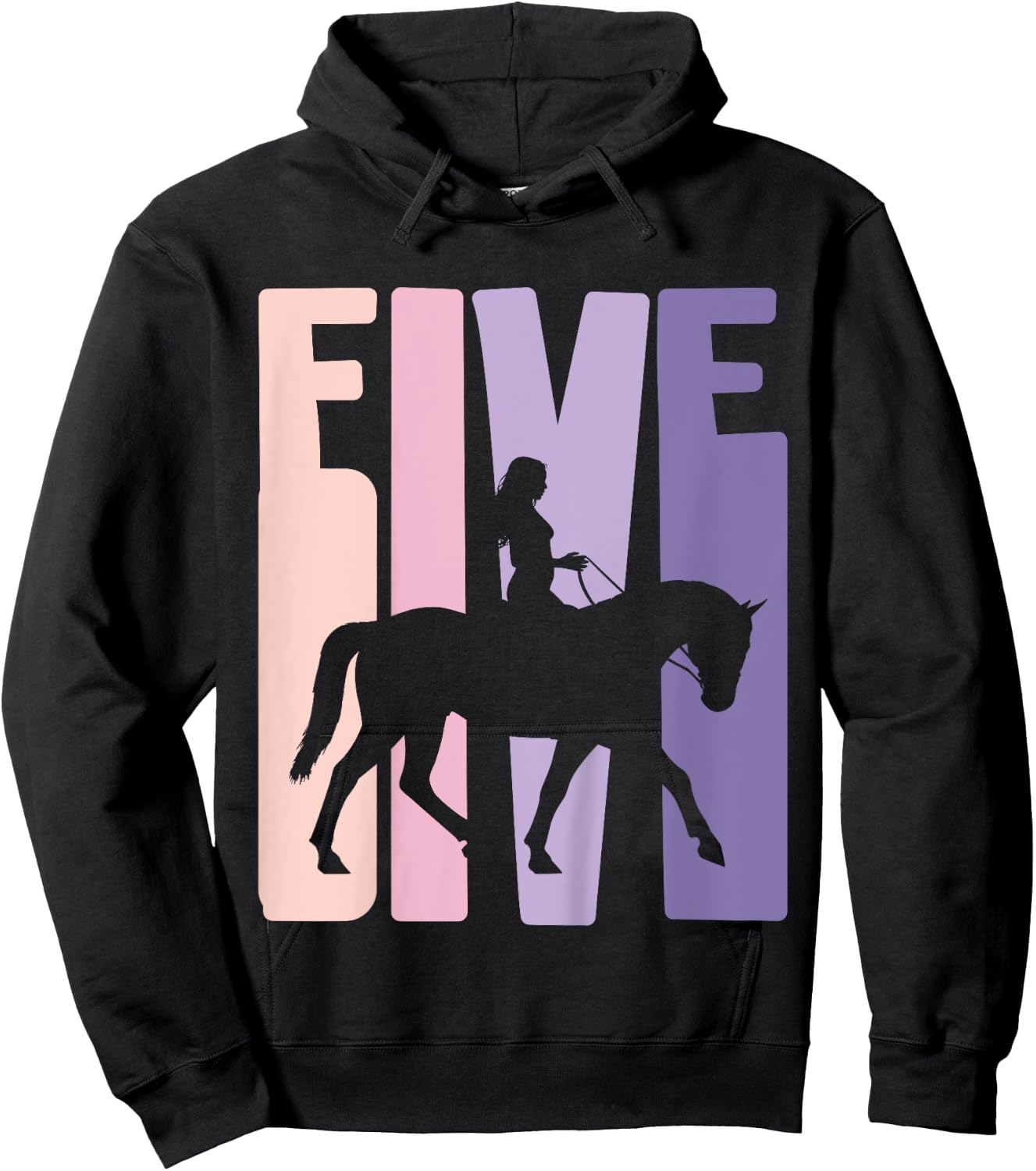 5th Birthday Gift Horse Rider Fan 5 Years Girls Hoodie - Hoodie | Black