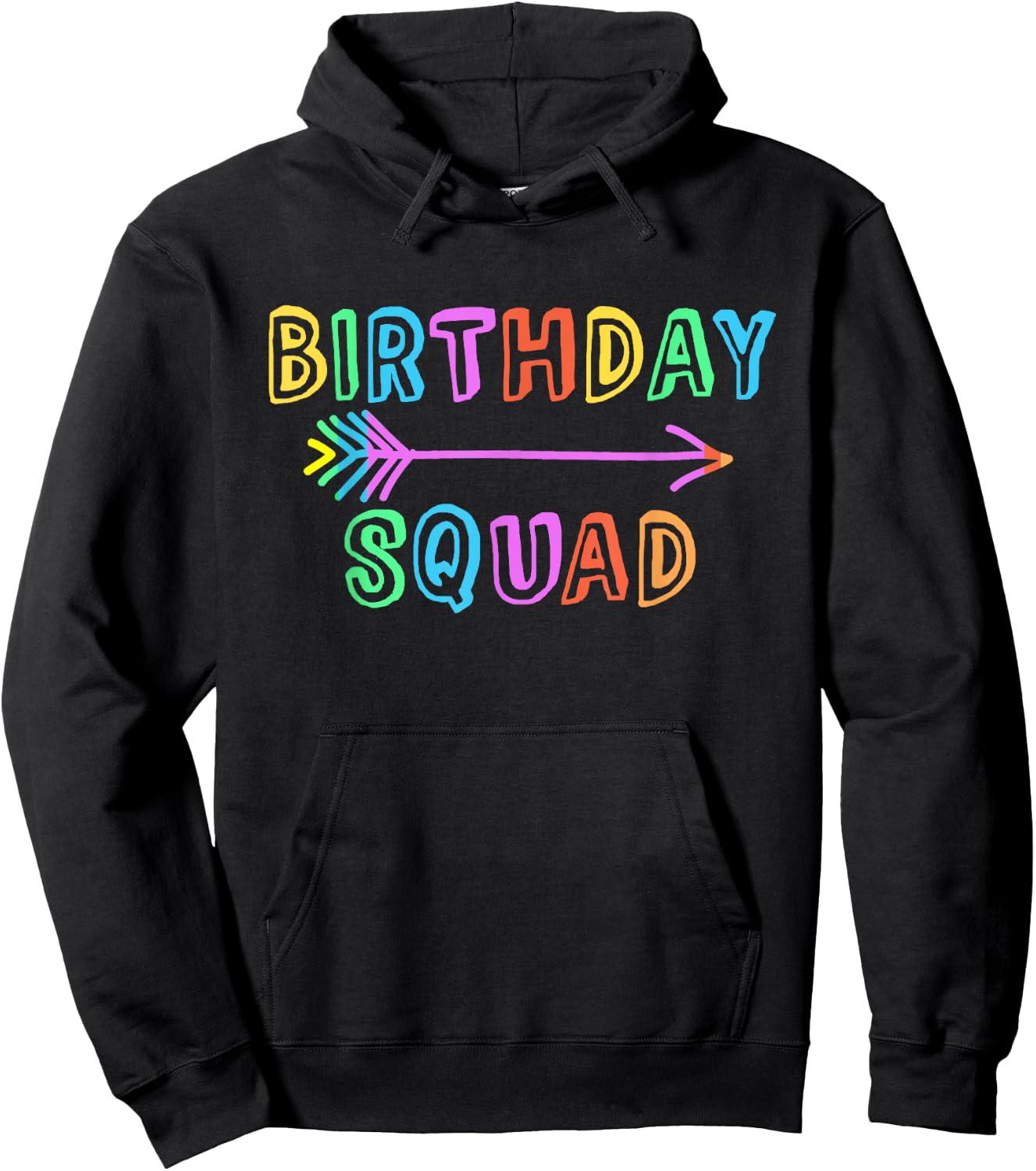 Colorful Kids Mom Dad Crew Matching Siblings Birthday Squad Hoodie - Hoodie | Black