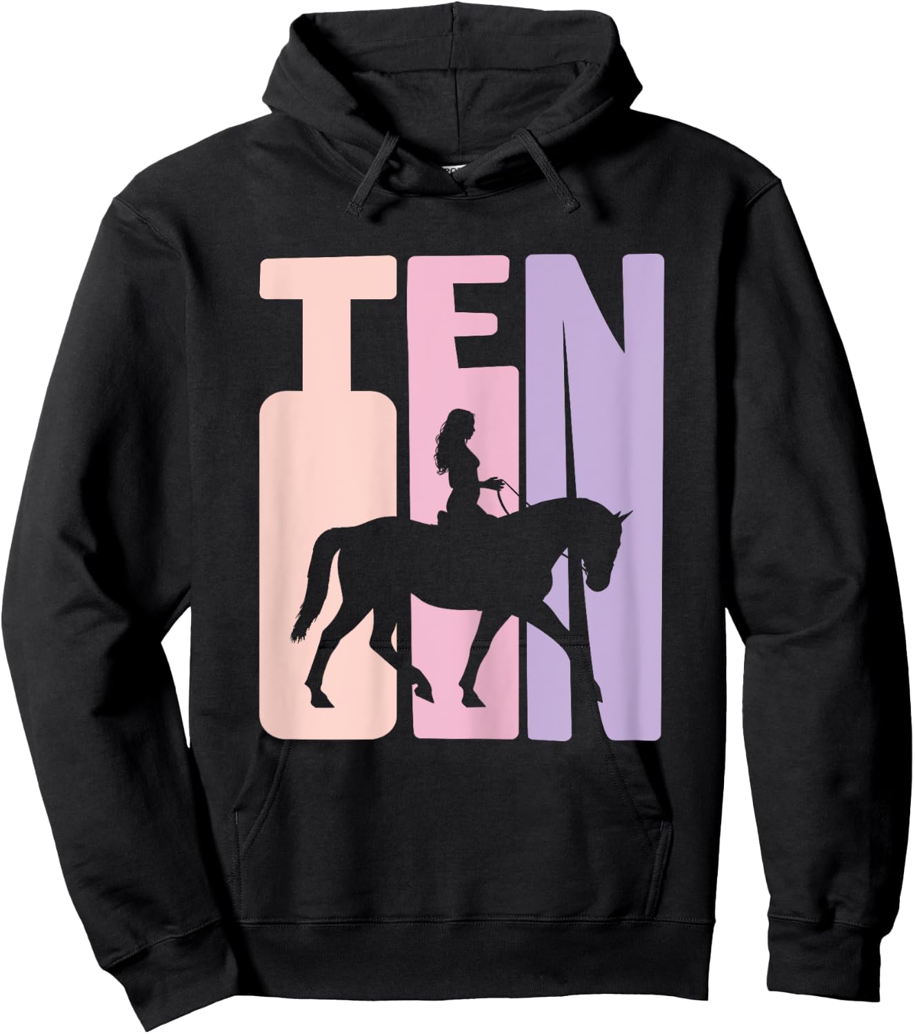 10th Birthday Gift Horse Rider Fan 10 Years Girls Hoodie - Hoodie | Black