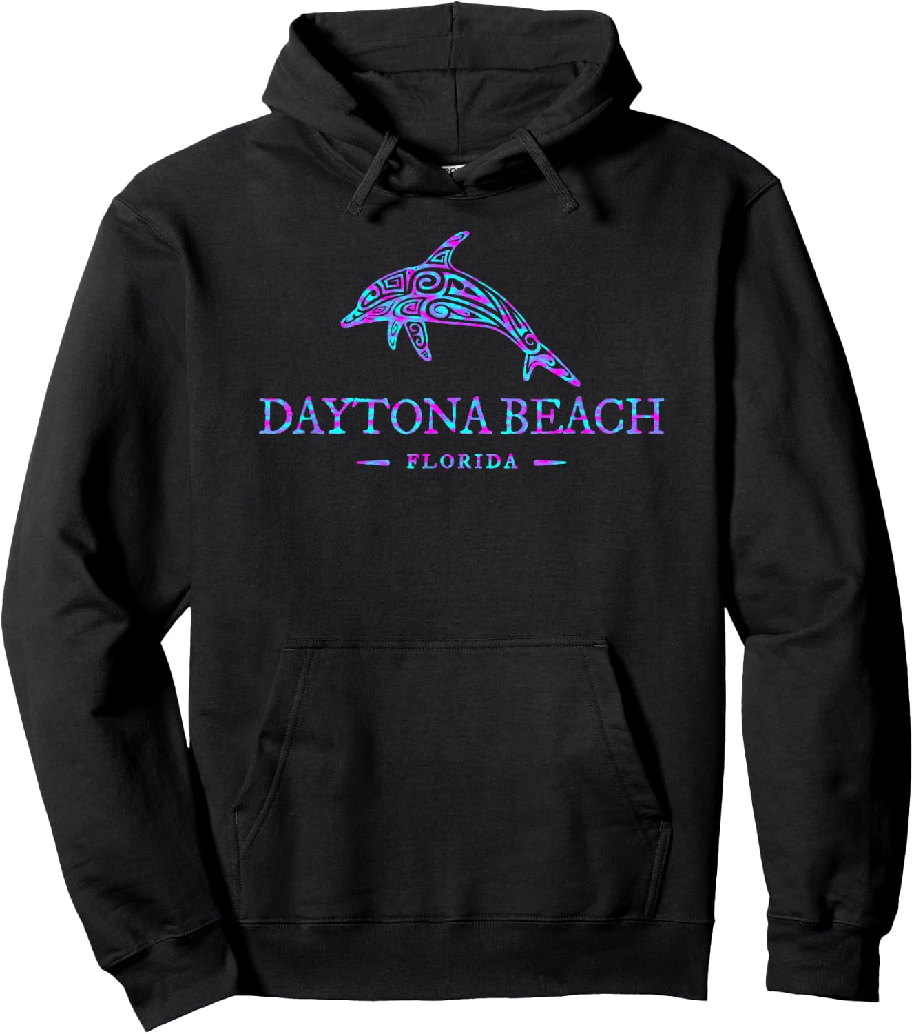 Daytona Beach Florida Dolphin Boys Girls Vacation Souvenir Hoodie - Hoodie | Black