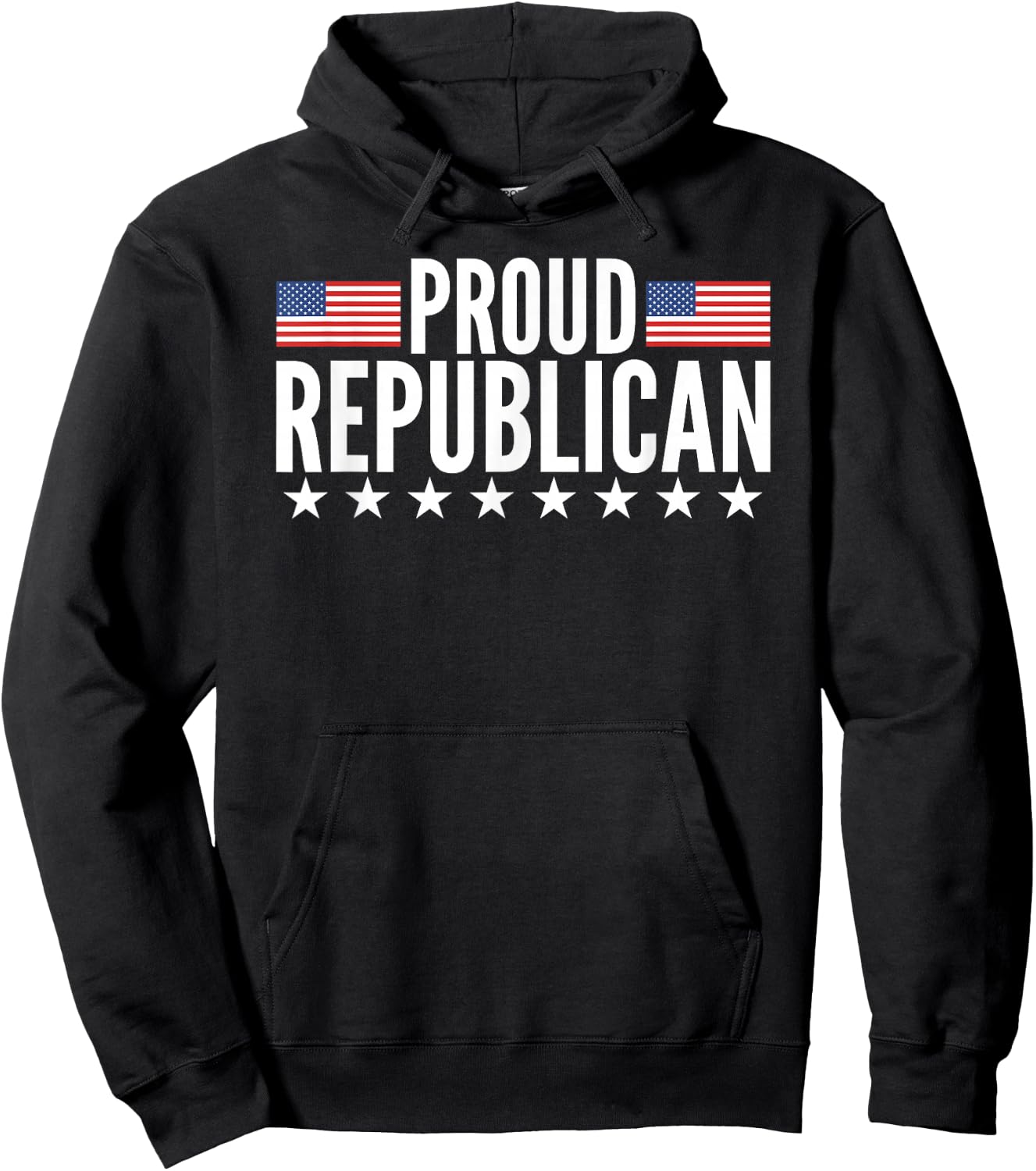 Proud Republican American Flag Hoodie - Hoodie | Black