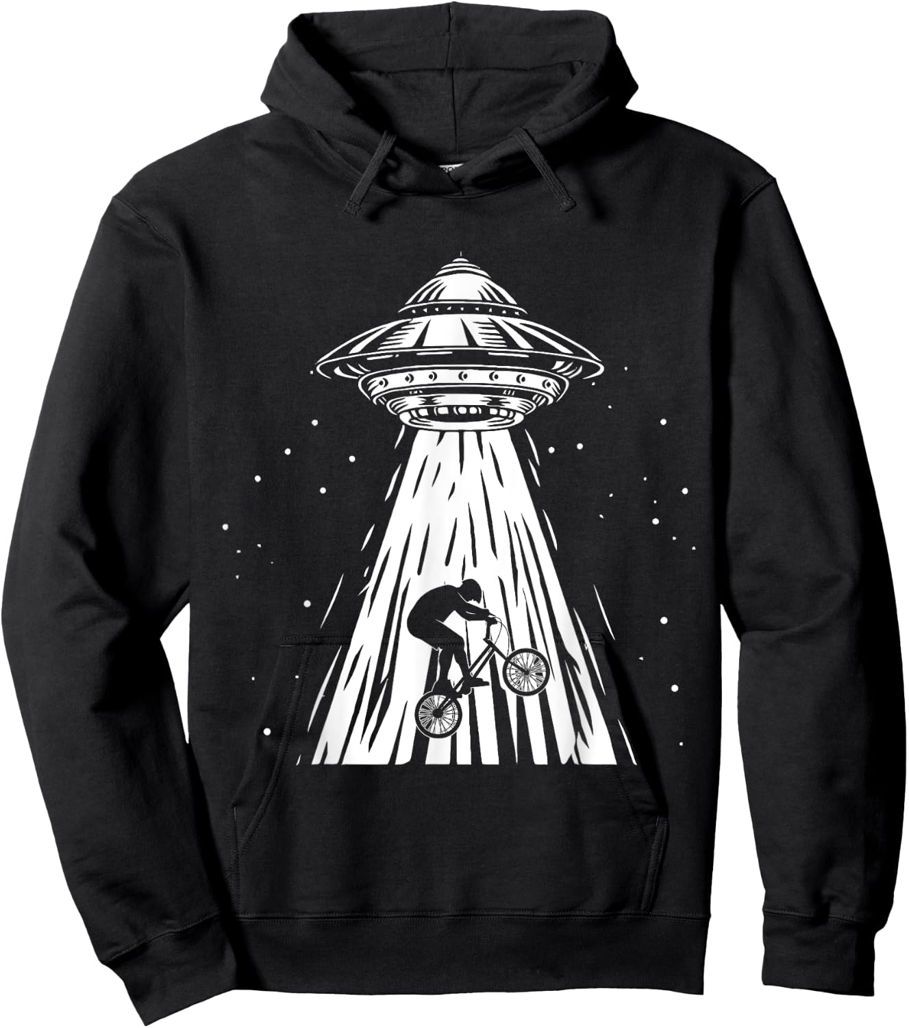 Funny Cycling bmx Alien Ufo Biker Abduction Hoodie - Hoodie | Black