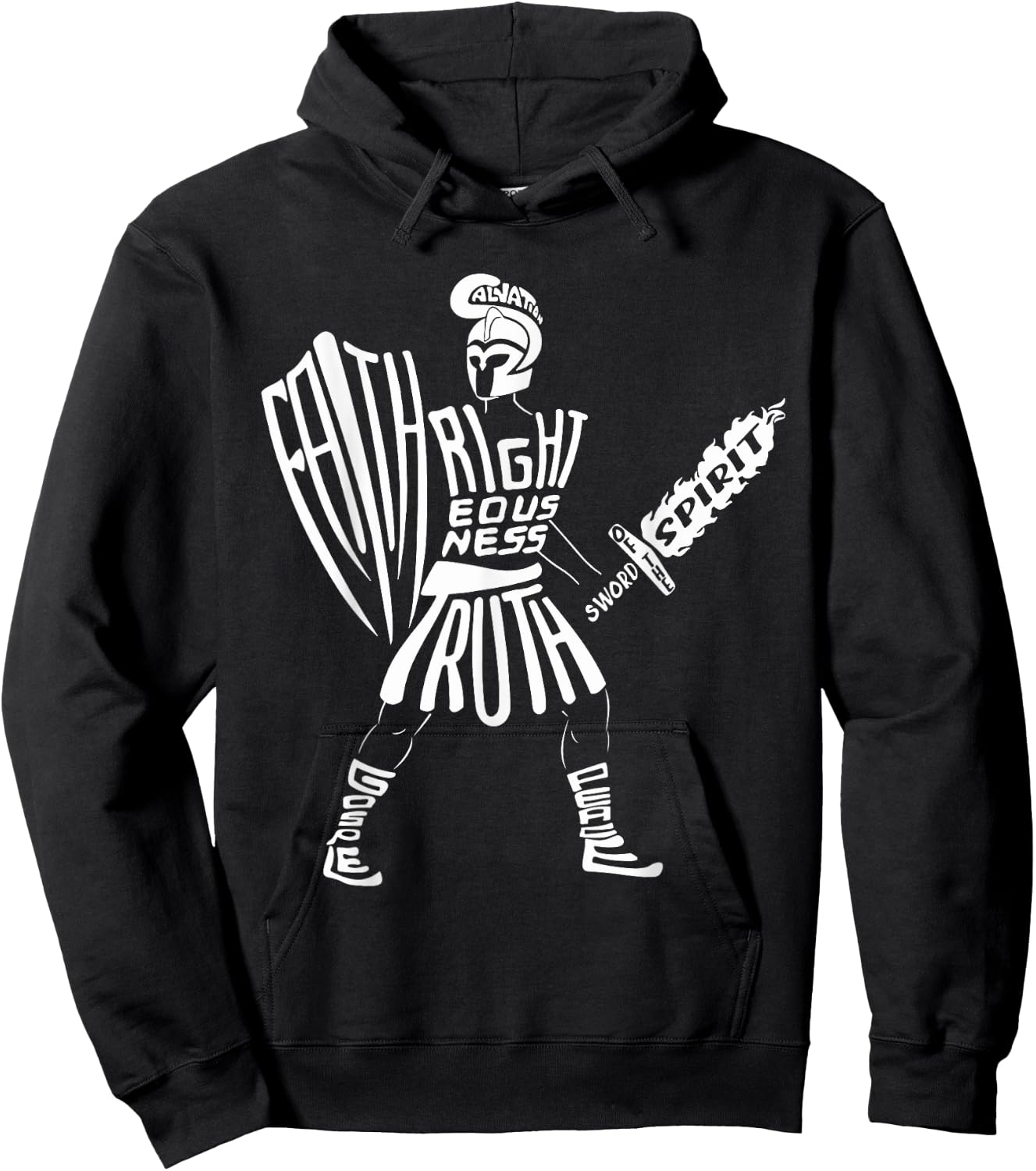 Put on The Full Armor of God, Christian Jesus, Bible Verse Hoodie - Hoodie | Black