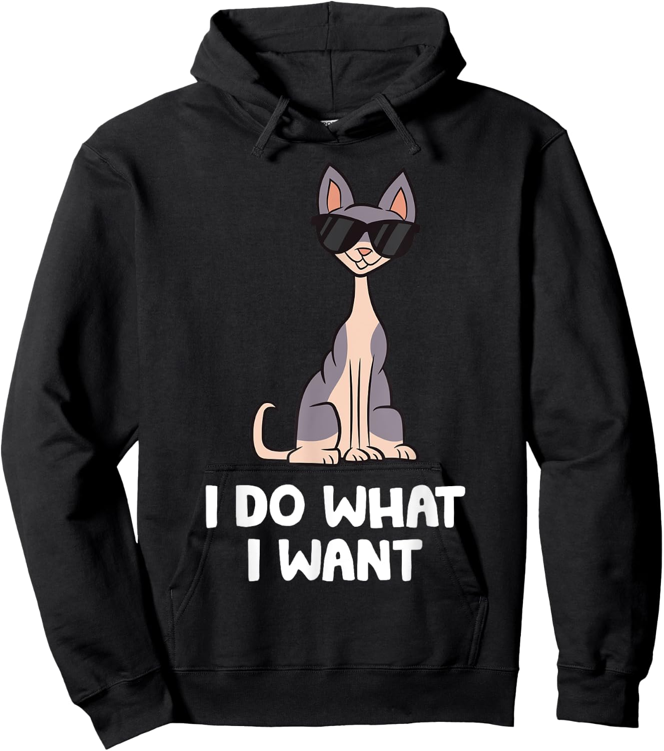 Hairless Sphynx Cat - I Do What I Want Hoodie - Hoodie | Black