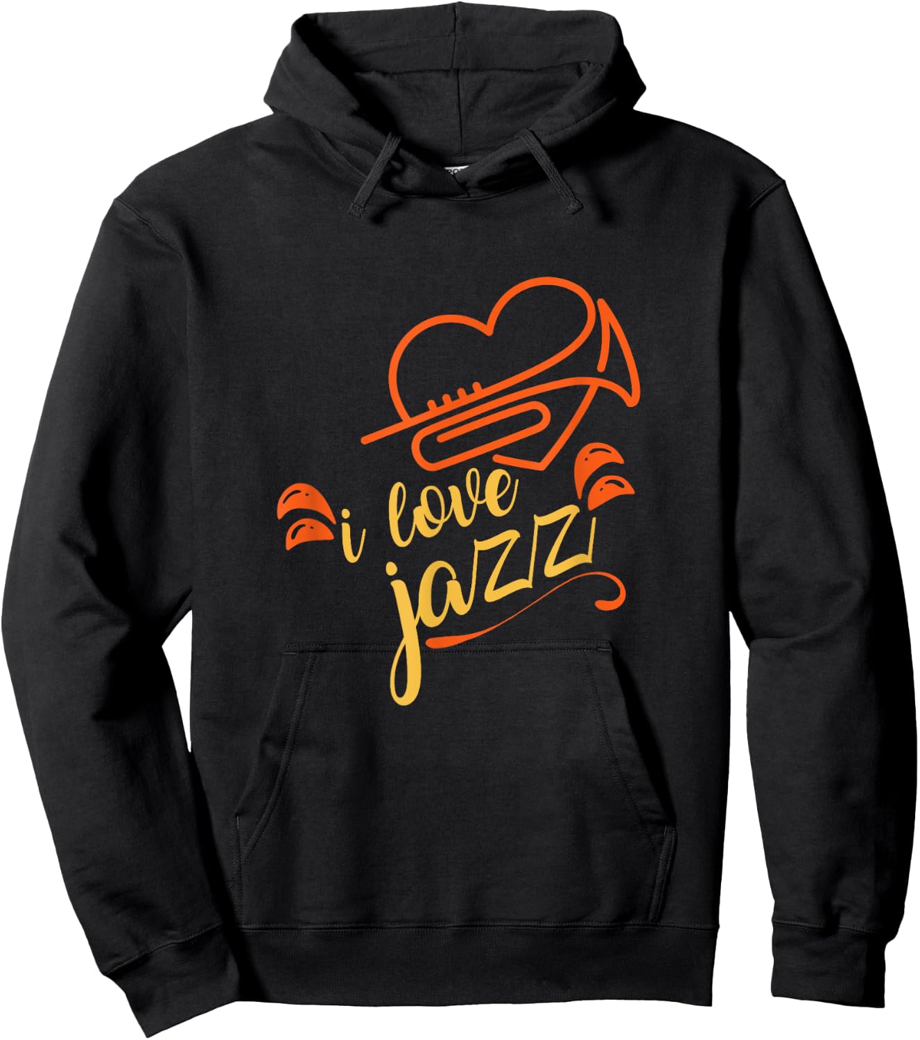 Cute I Love Jazz Heart Trumpet Jazz Music Lovers gift Hoodie - Hoodie | Black