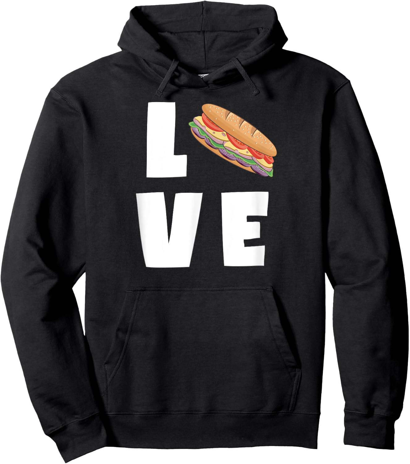 I Love Sub Sandwiches Funny Deli Hero Hoagie Food Lover Hoodie - Hoodie | Black
