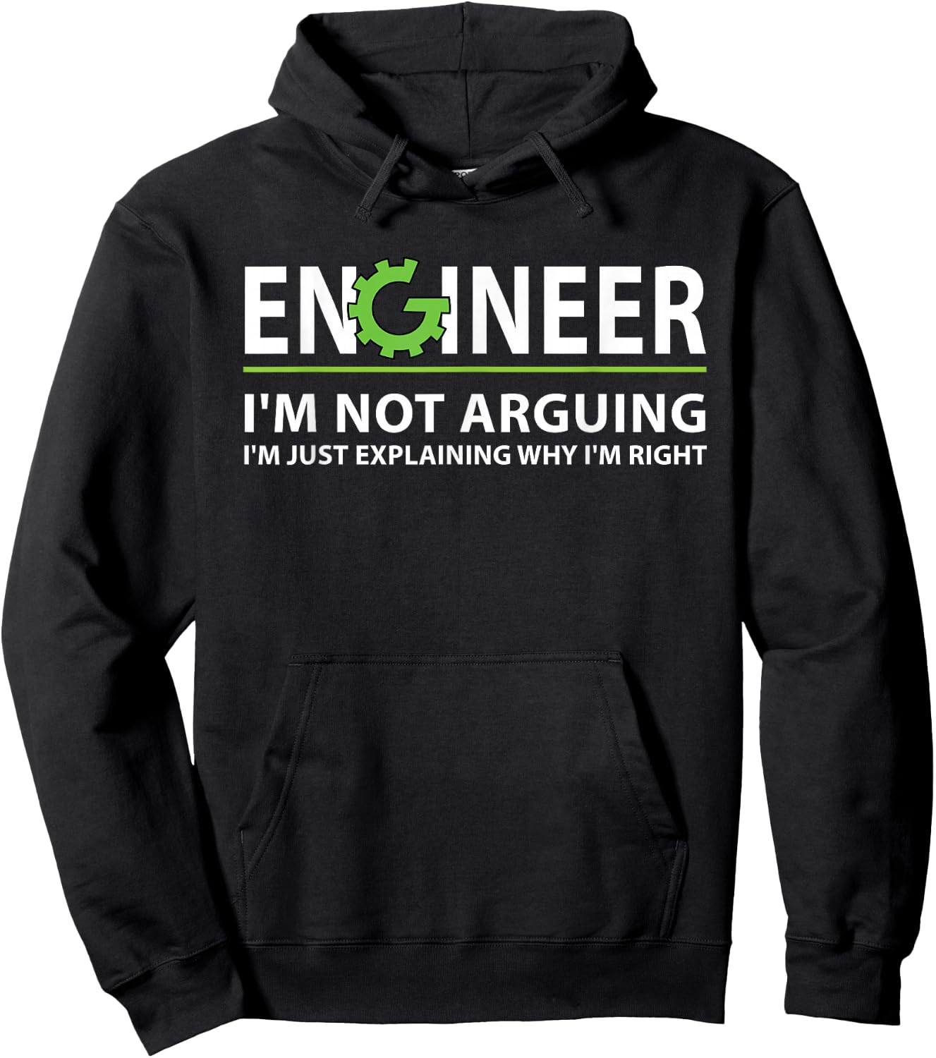 Funny Engineer I'm Not Arguing Apparel Engineer I'm Not Arguing, I'm Just Explaining Why I'm Right Adult Black Small Classic Fit Short Sleeve Hoodie - Hoodie | Black