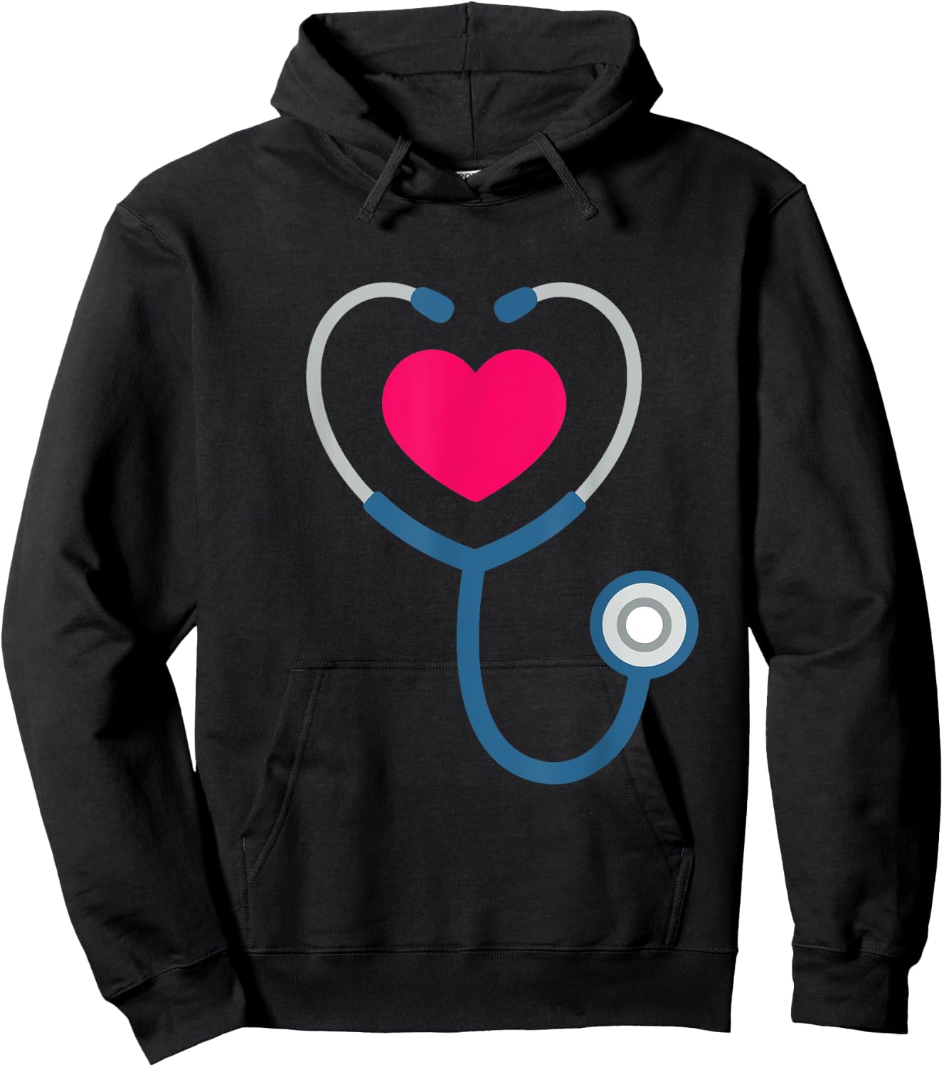 Heart Stethoscope Valentine for Nurse Doctor Gift Hoodie - Hoodie | Black