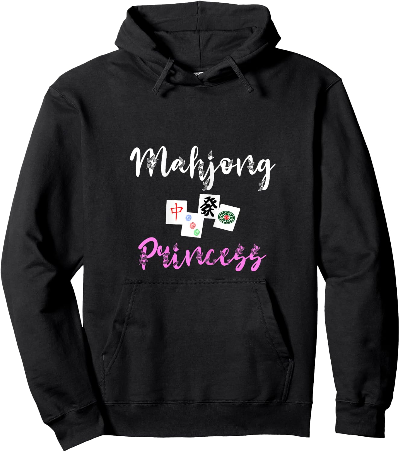 Mahjong Princess Mah Jongg Tiles Ma Jiang Chinese Game Set Hoodie - Hoodie | Black