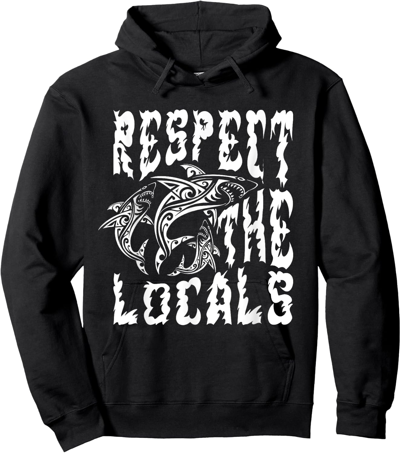 Funny Surfing Quote Respect the locals Cool Beach Surfing Women Kids Hoodie - Hoodie | Black