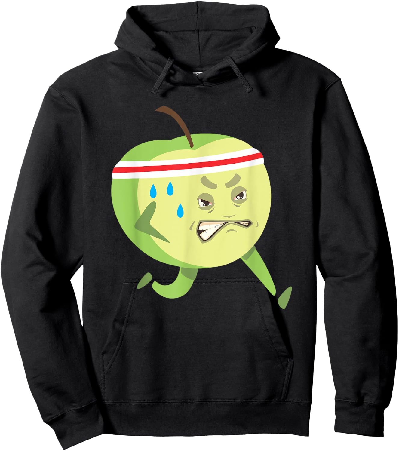 Funny Running Apple Cardio Marathon Runner Sweating Apple Hoodie - Hoodie | Black