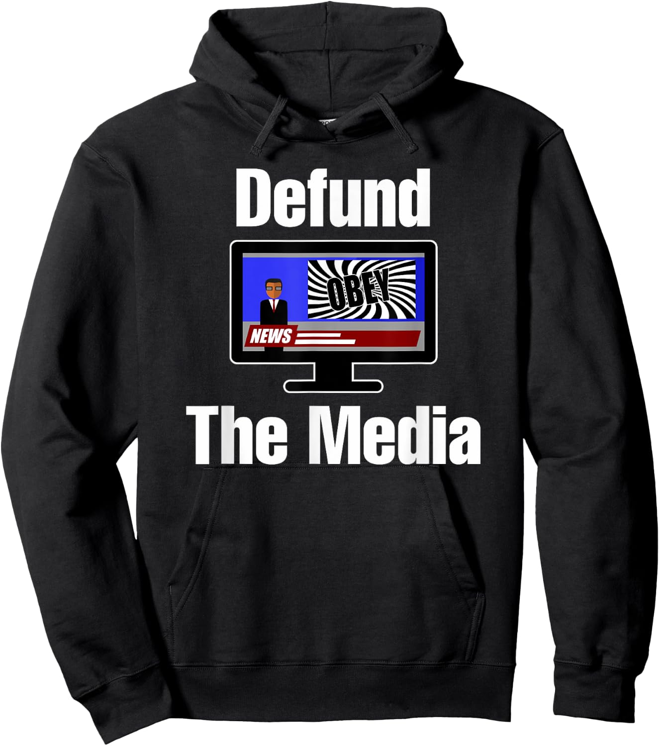 Defund The Media Shirt Fake News Propaganda Hoodie - Hoodie | Black