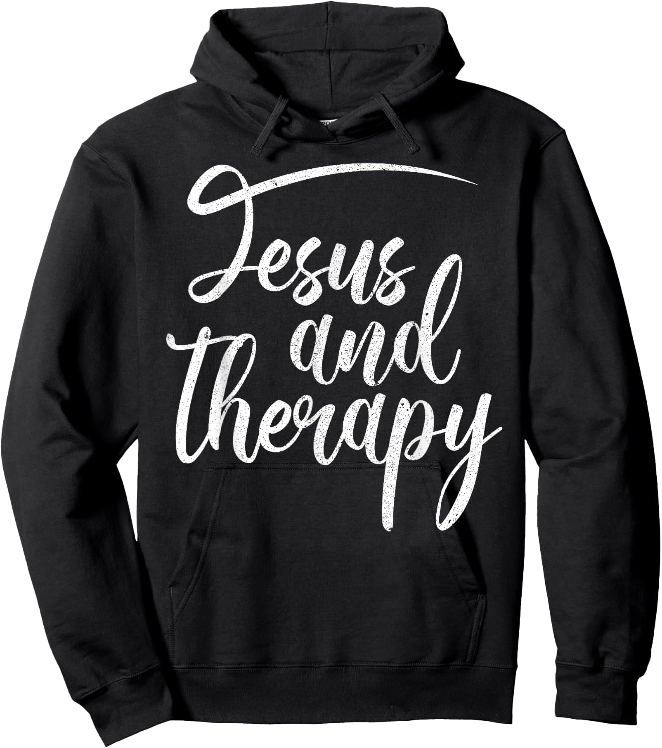 Christian Faith Believers Merch Co Jesus And Therapy Religious Christian Humor Hoodie - Hoodie | Black