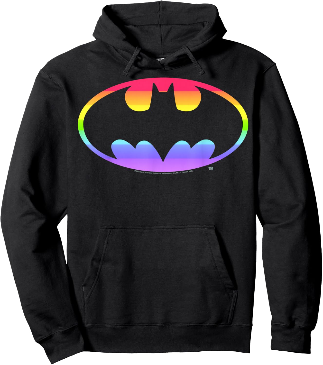 DC Comics Pride Batman Rainbow Gradient Logo Small Hoodie - Hoodie | Black