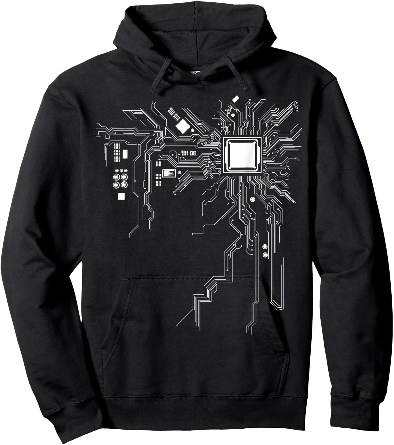 Funny Computer Geek Nerd Gift Cool Computer Core Circuit Hoodie - Hoodie | Black