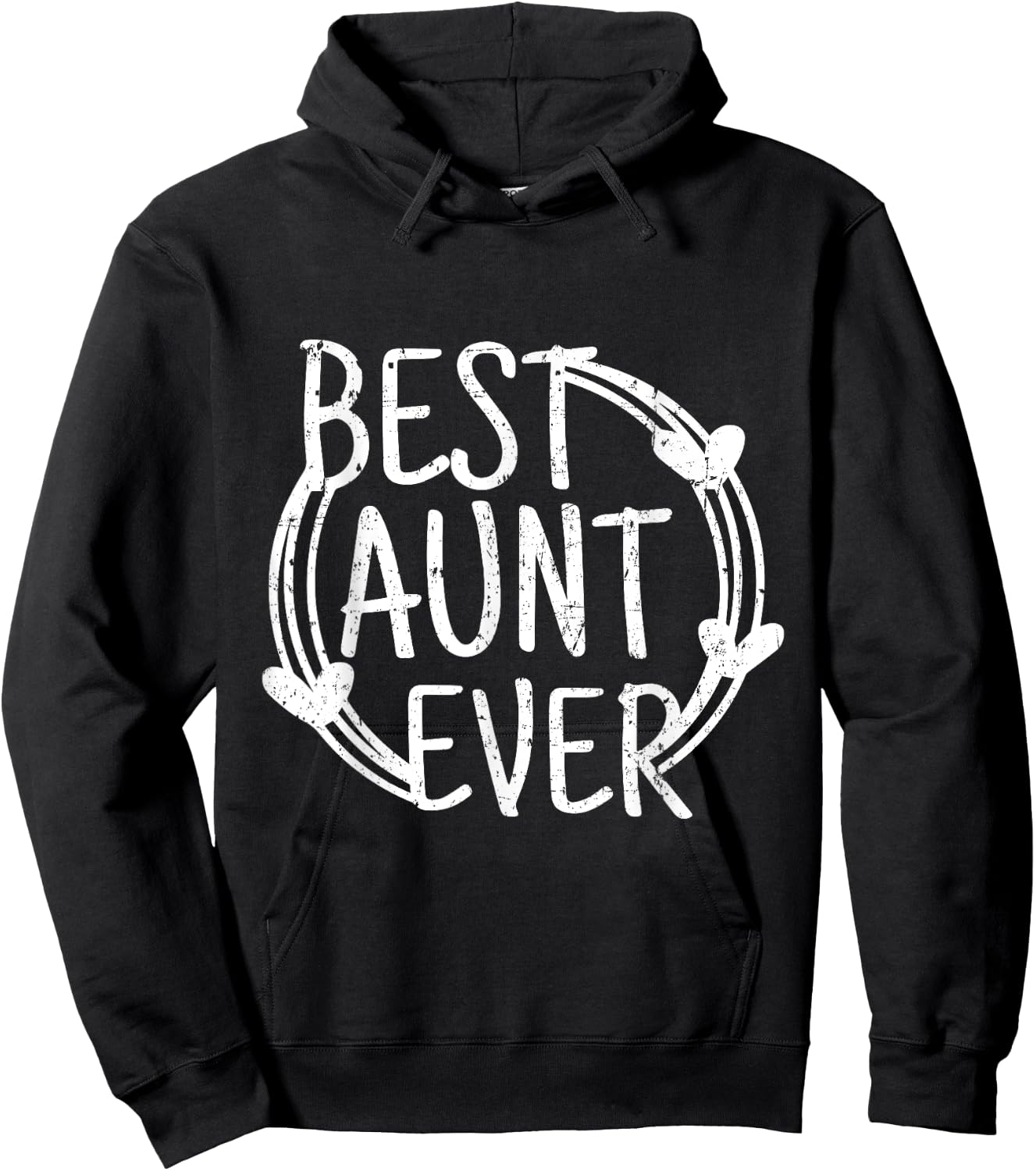 Best Aunt Ever Vintage Distressed Hoodie - Hoodie | Black