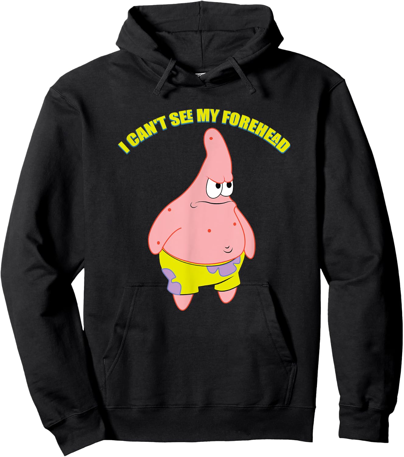 Mademark x SpongeBob SquarePants - Patrick Star - I Can't See my Forehead Hoodie - Hoodie | Black