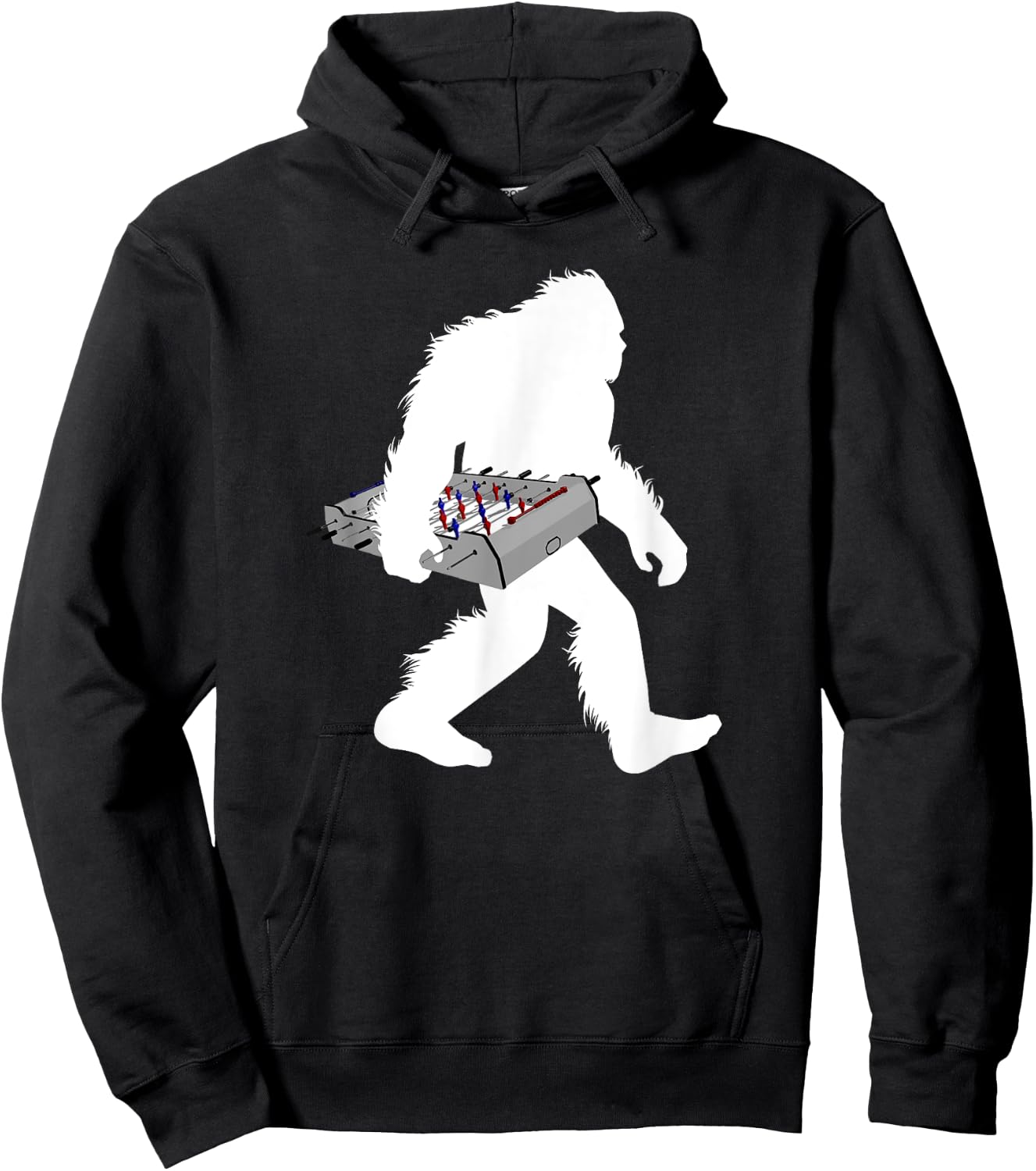 Bigfoot Carrying Foosball Table Football Game Sasquatch Hoodie - Hoodie | Black