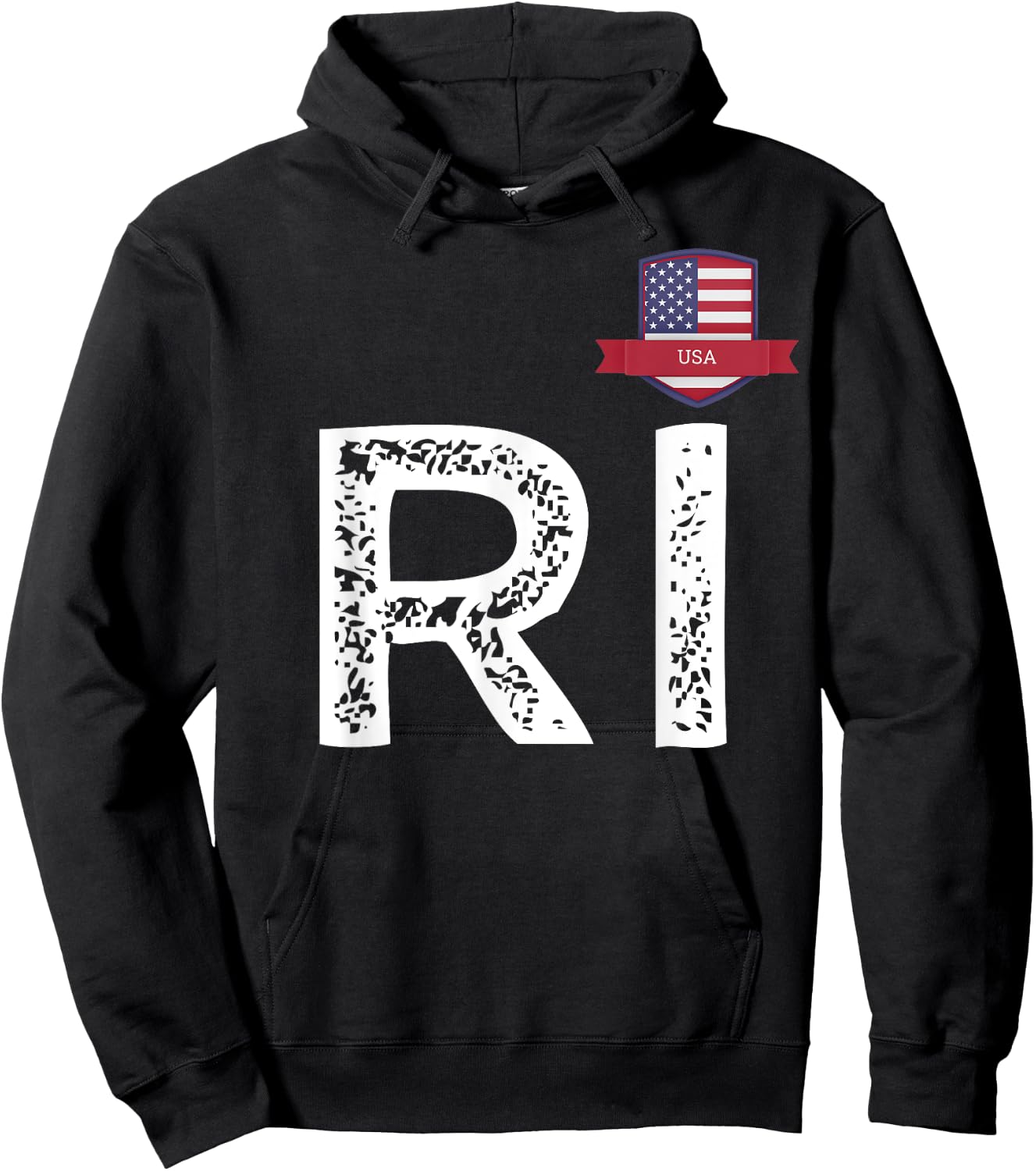 USA Human-Flag Letter R and I American USA Hoodie - Hoodie | Black