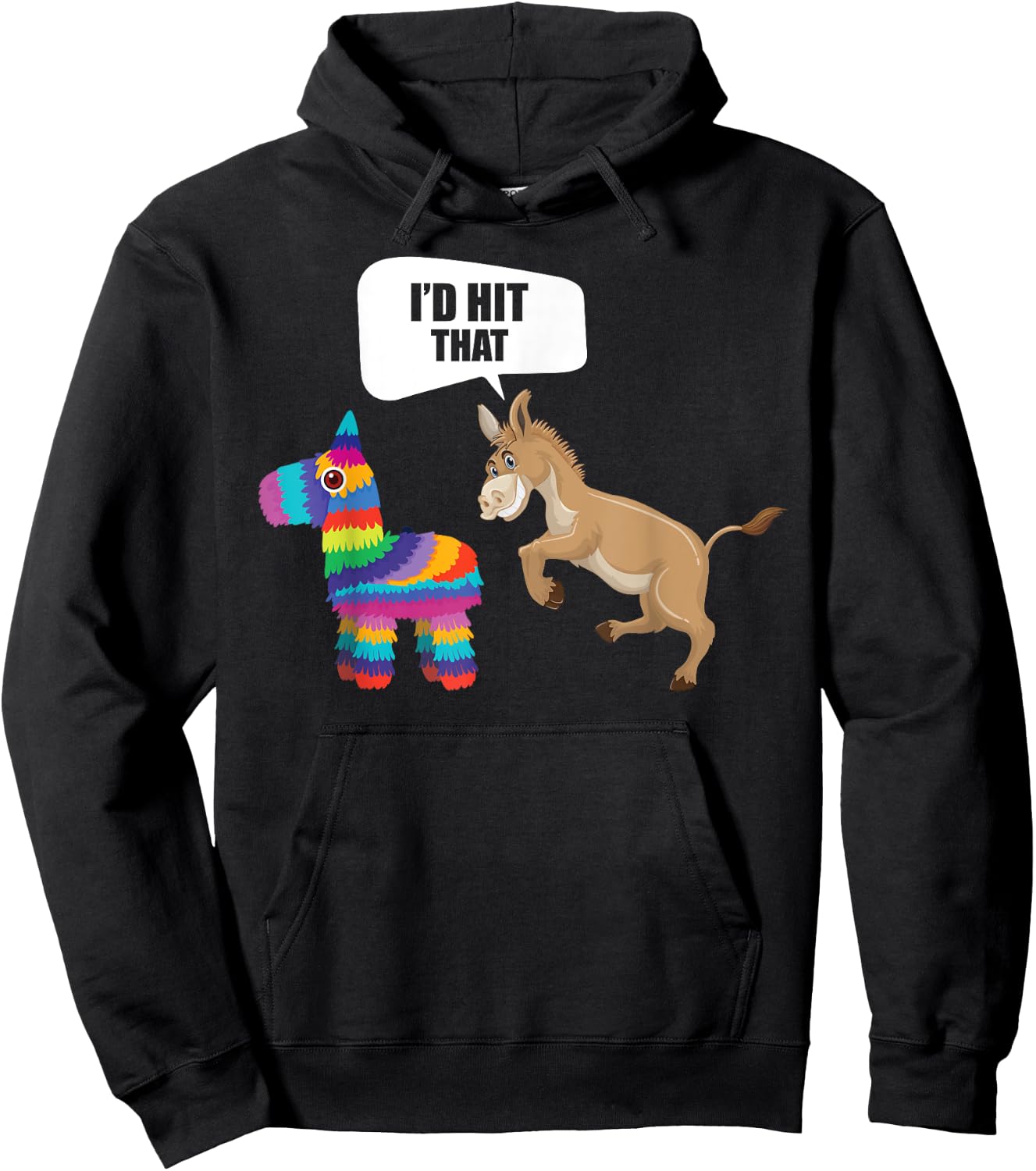 Donkey Id Hit That Pinata Mexican Funny Cinco de Mayo Hoodie - Hoodie | Black