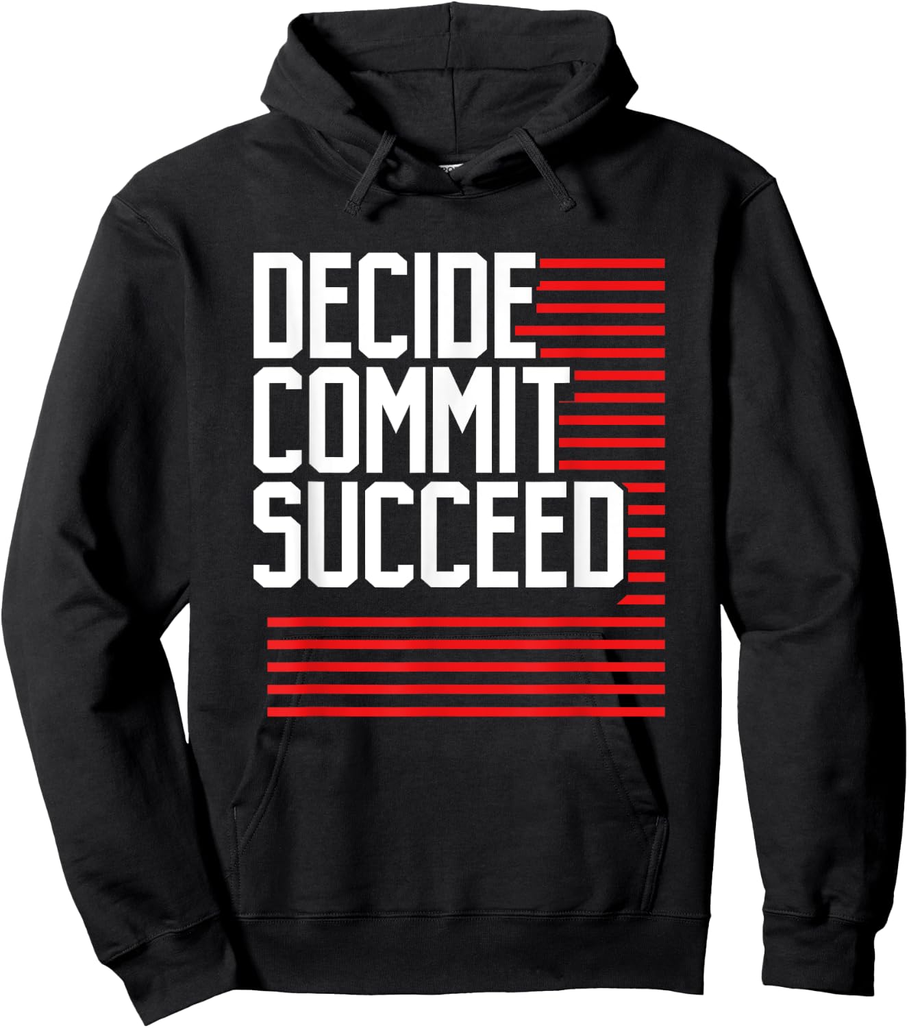 Workout Fitness Resolution Gift Decide Commit and Succeed Hoodie - Hoodie | Black