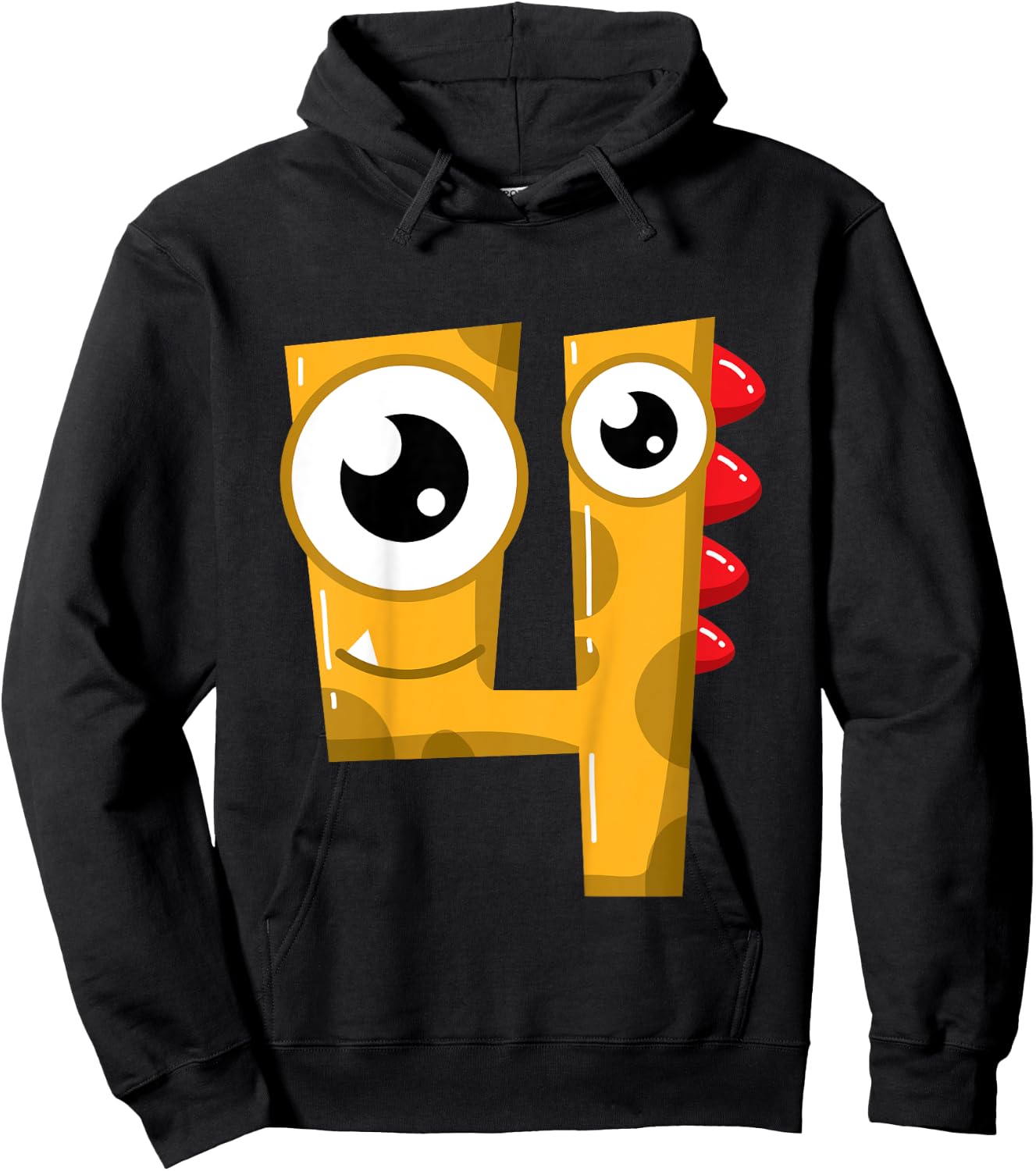 4th Birthday Fun Shirt Gift Funny Little Monster Hoodie - Hoodie | Black