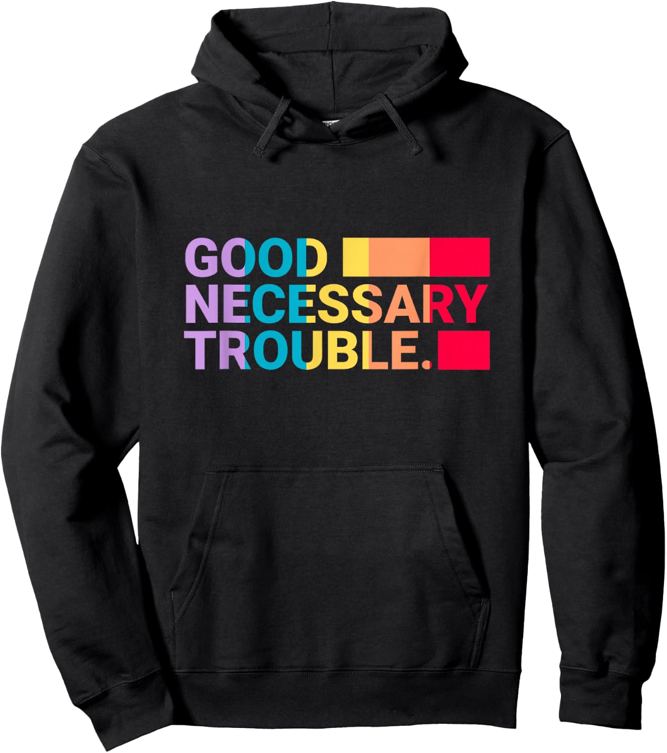 Get in Good Necessary Trouble Rainbow Edition Hoodie - Hoodie | Black