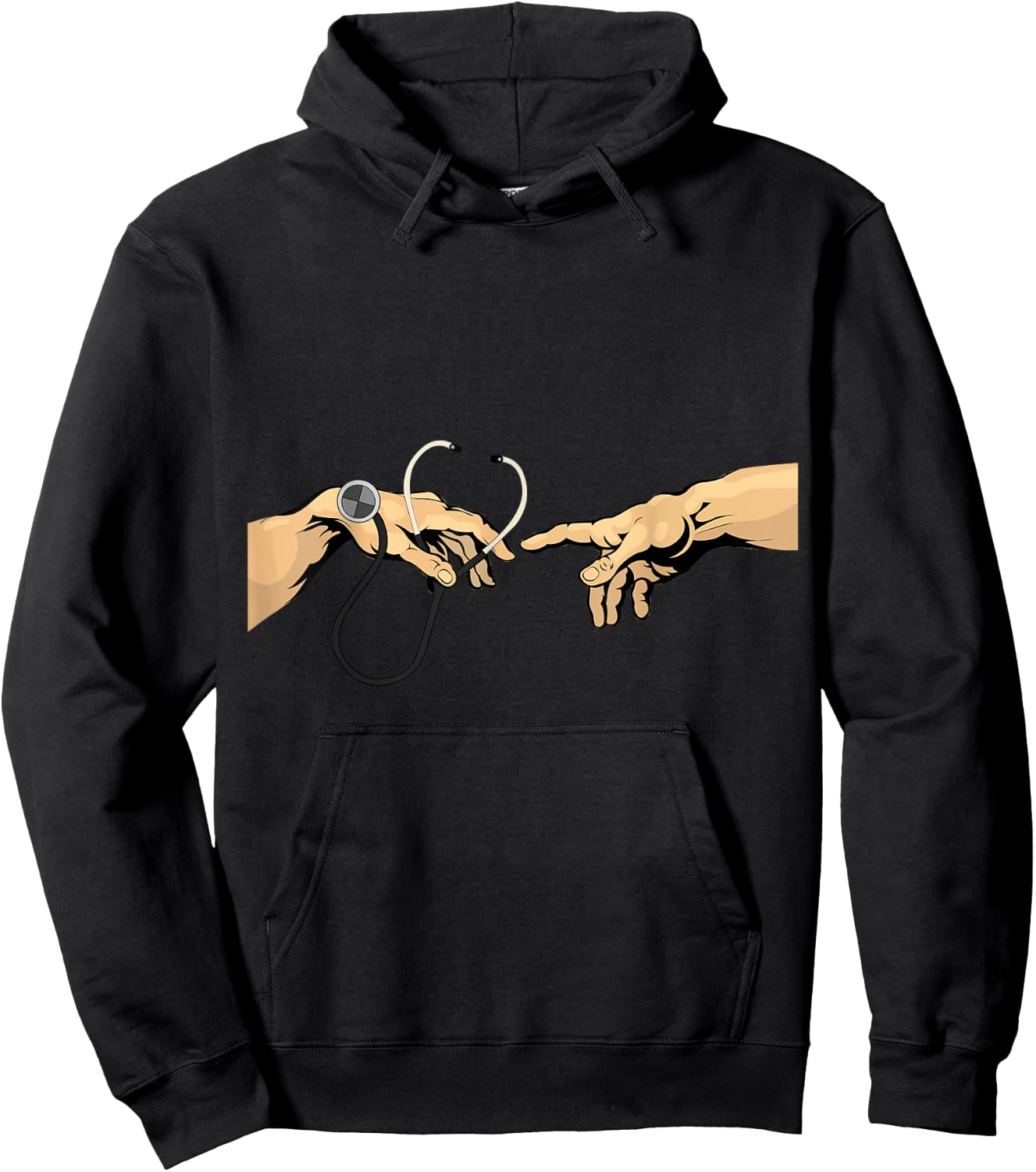 Creation of Adam Michelangelo Doctor Hospital stethoscope Hoodie - Hoodie | Black