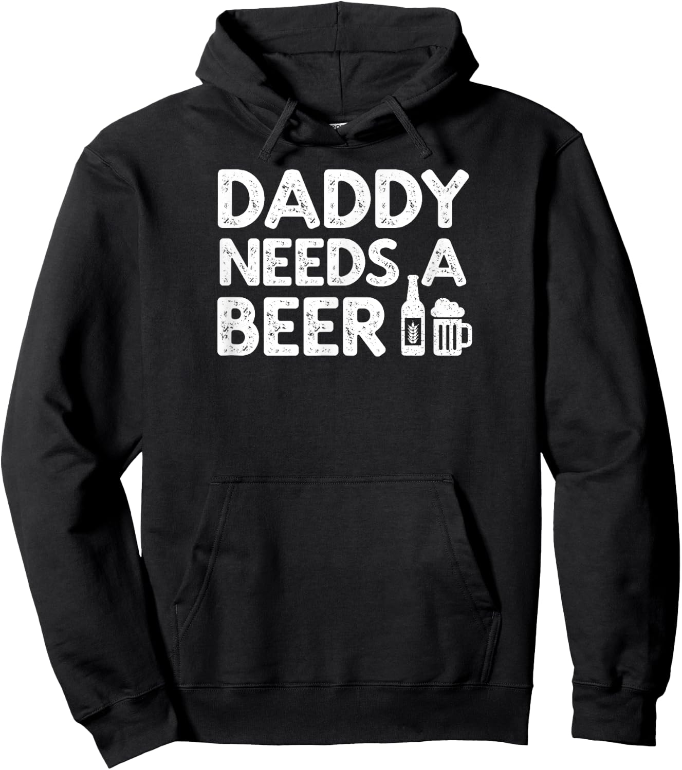 Daddy Needs A Beer Vintage Hoodie - Hoodie | Black