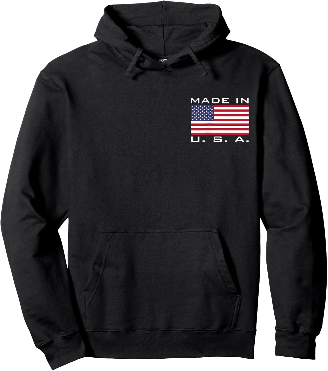 Made in The USA, Made in America, US Flag, Stars and Stripes Colour Hoodie - Hoodie | Black