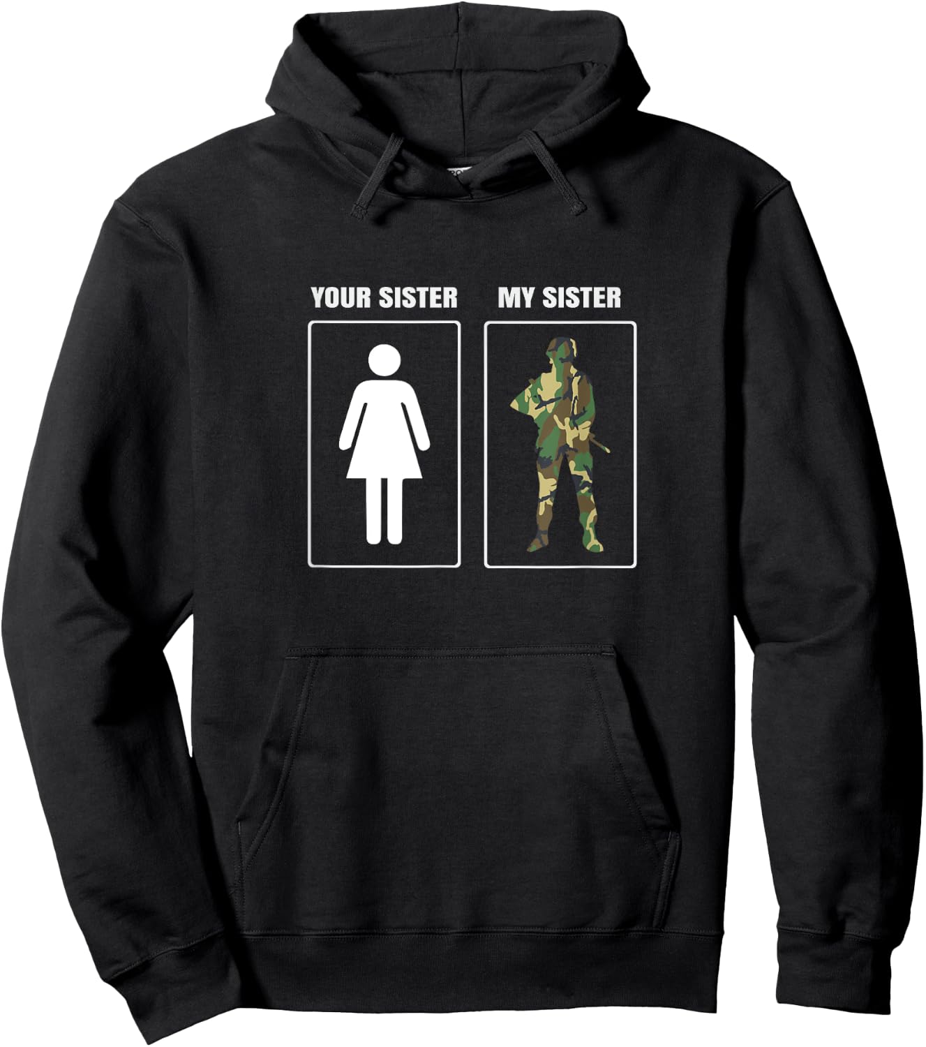 Army Military Sister Appreciation Proud Brother Hoodie - Hoodie | Black