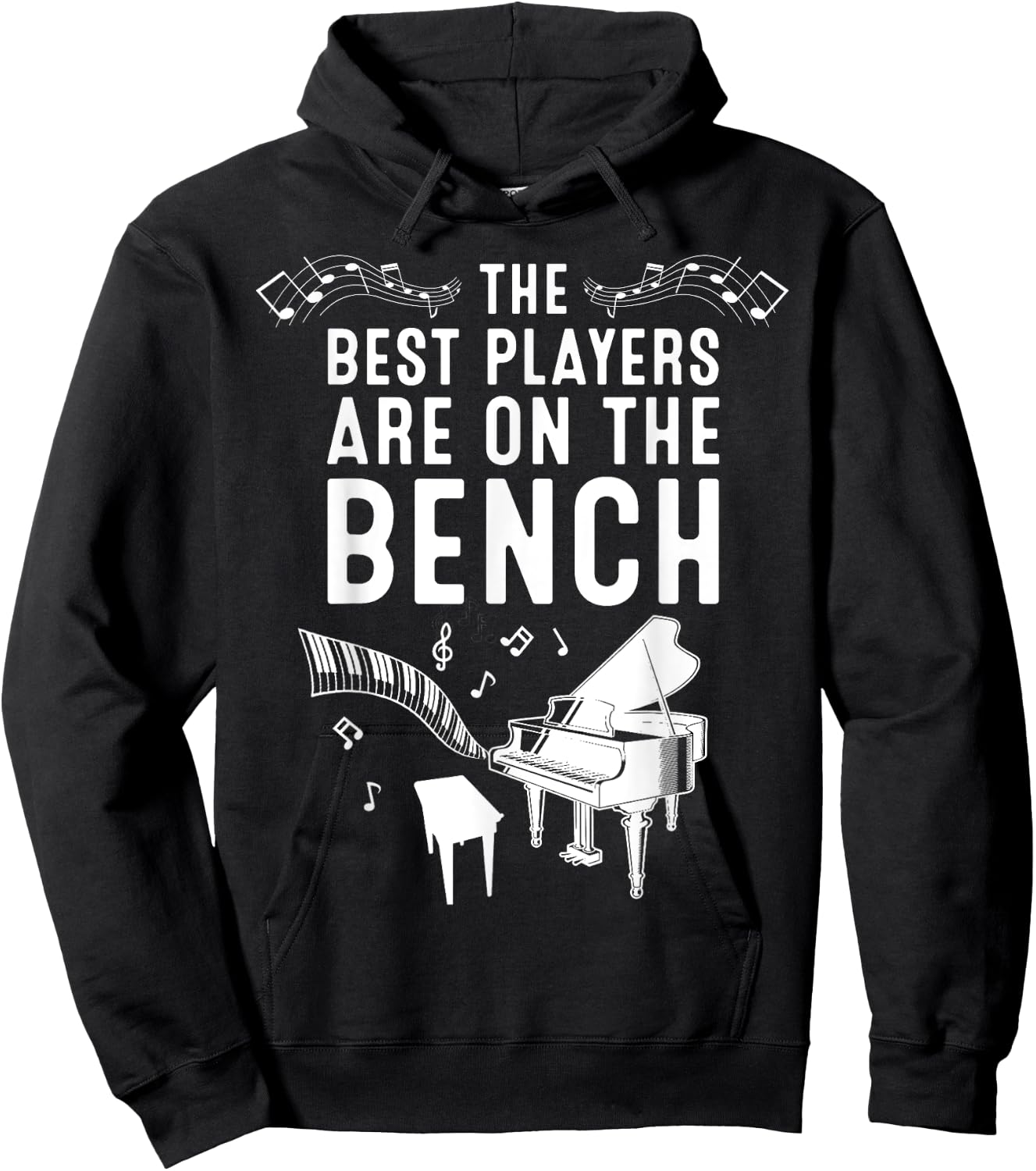 Funny Piano Player Gift Cute Bench Pianist Hoodie - Hoodie | Black