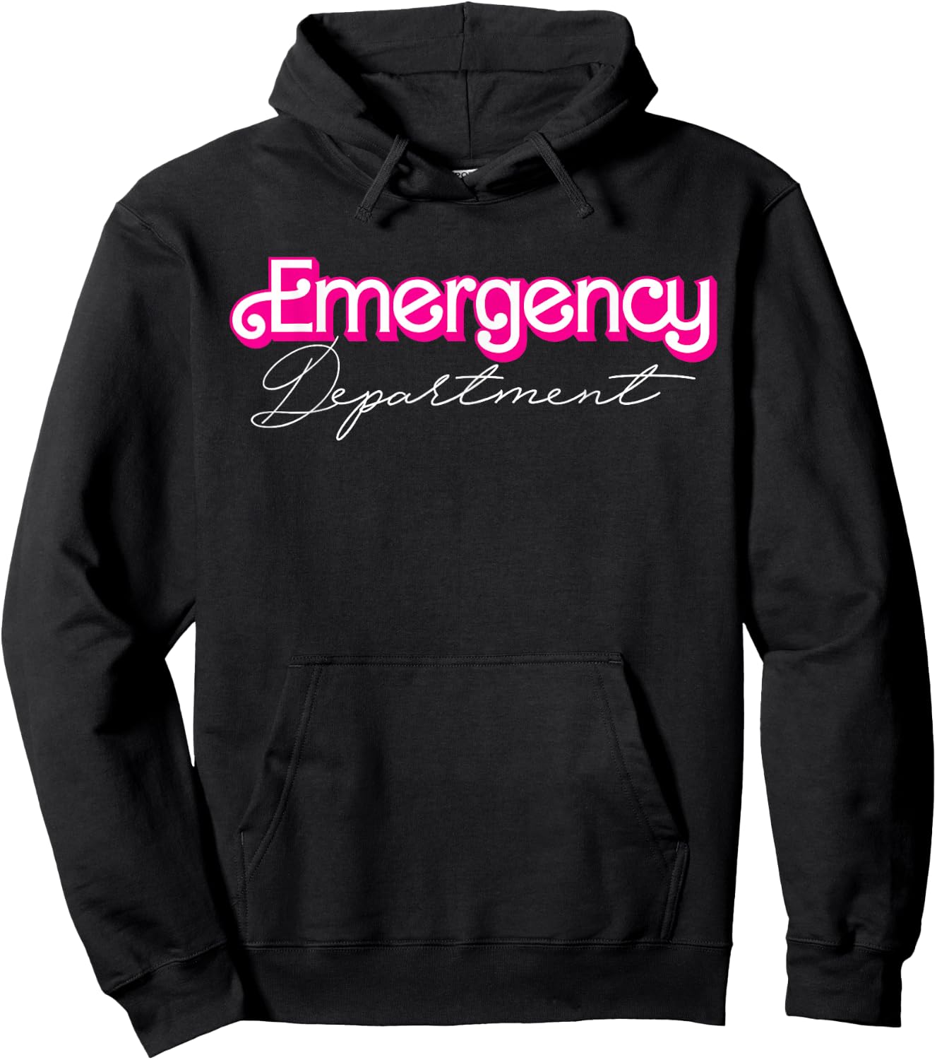 Retro Pink Emergency Department Nurses ER Doctor Hoodie - Hoodie | Black