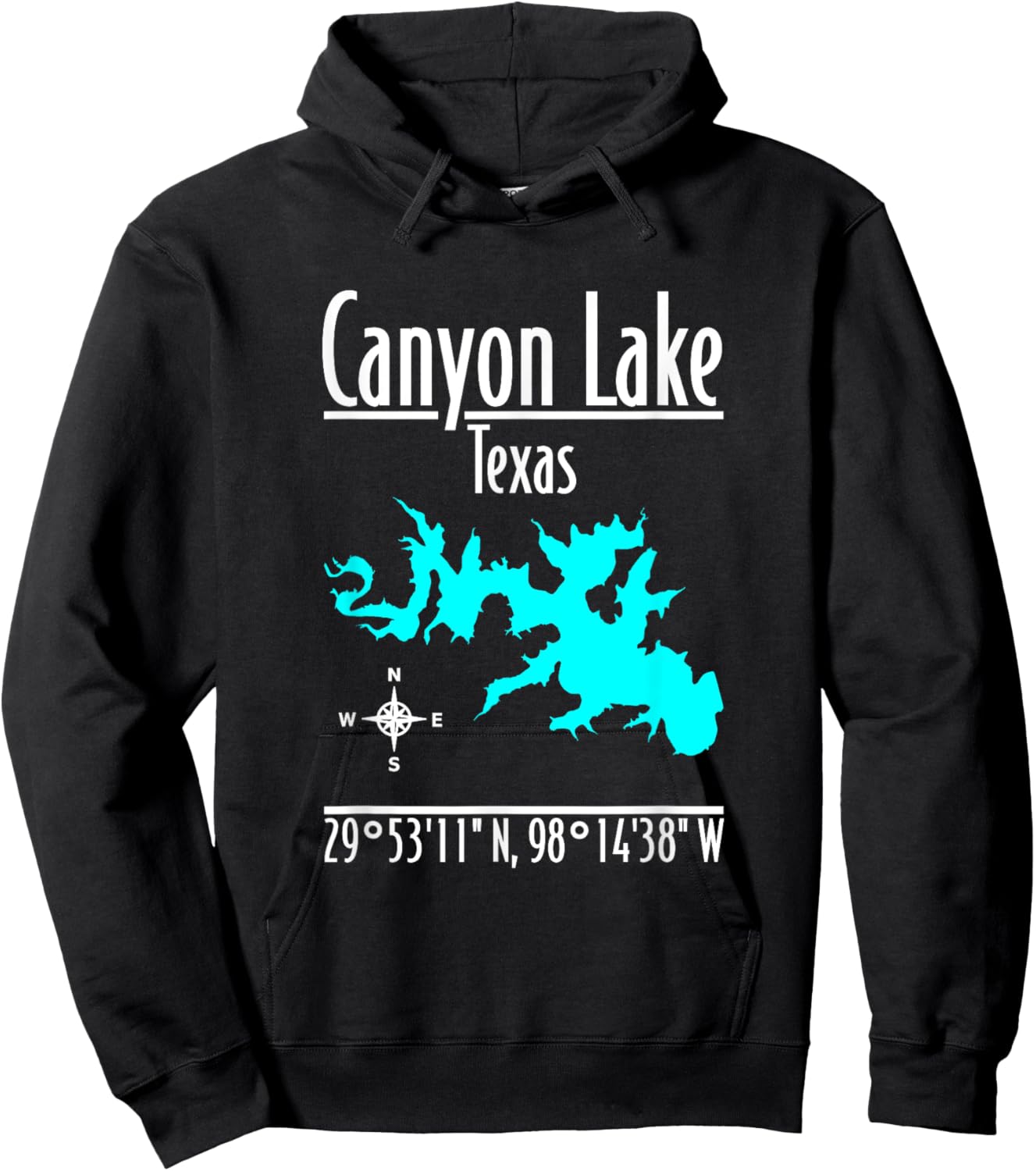 Modern Canyon Lake - Texas Hoodie - Hoodie | Black
