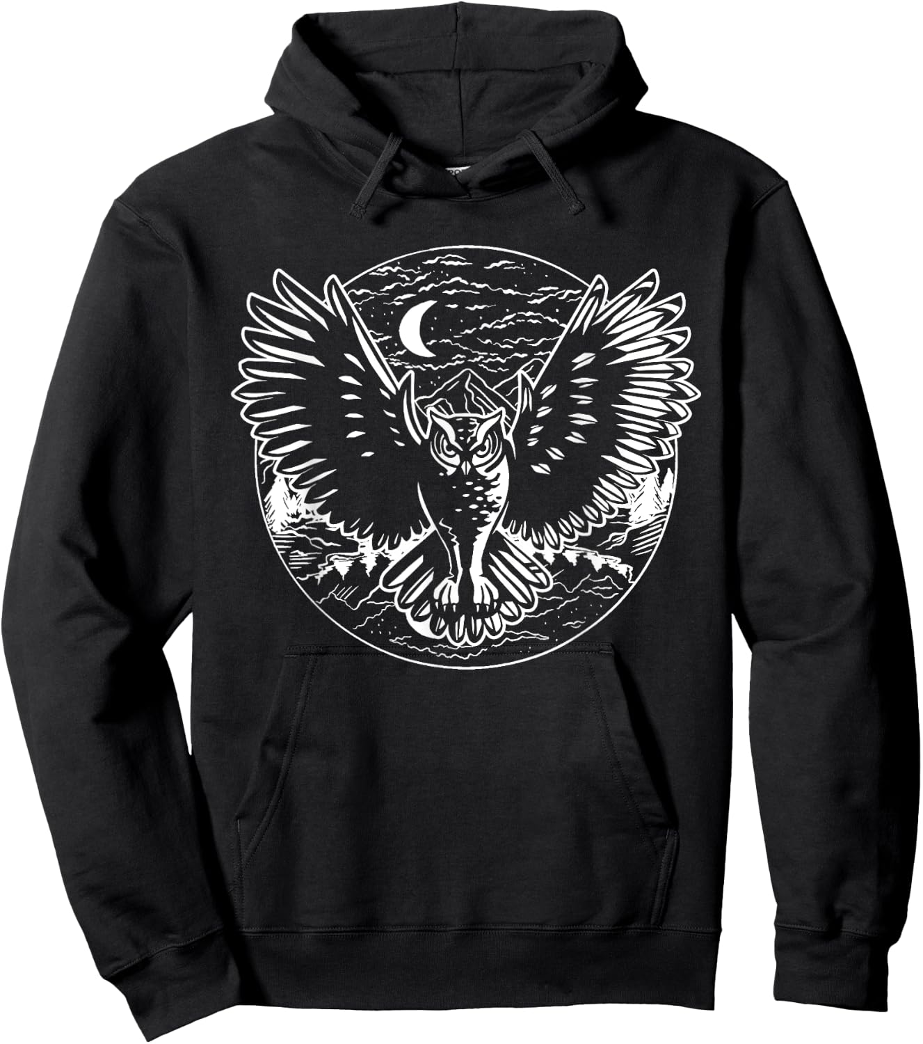 Owl | White Owl | Cute Owl | Red Owl | Night Owl Graphic Hoodie - Hoodie | Black