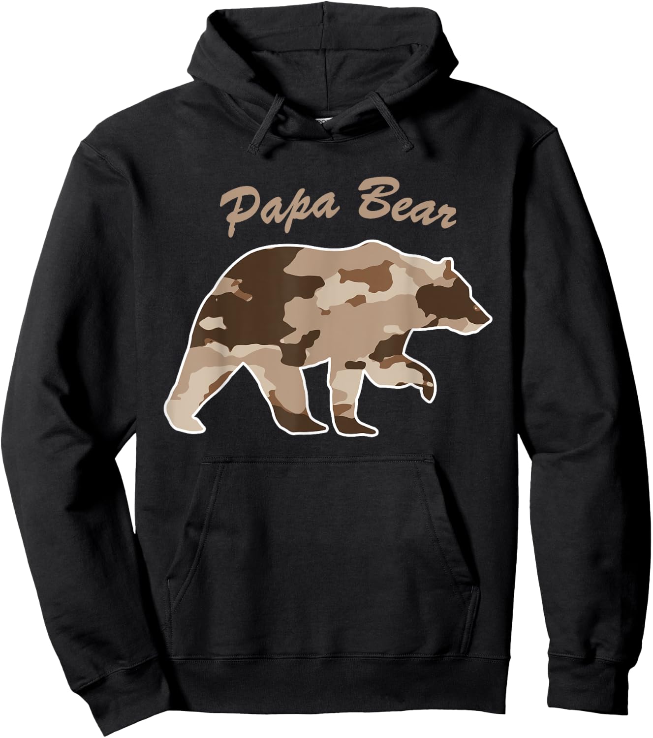 Camouflage Daddy Bear Family Camo Hunting - Papa Bear Hoodie - Hoodie | Black