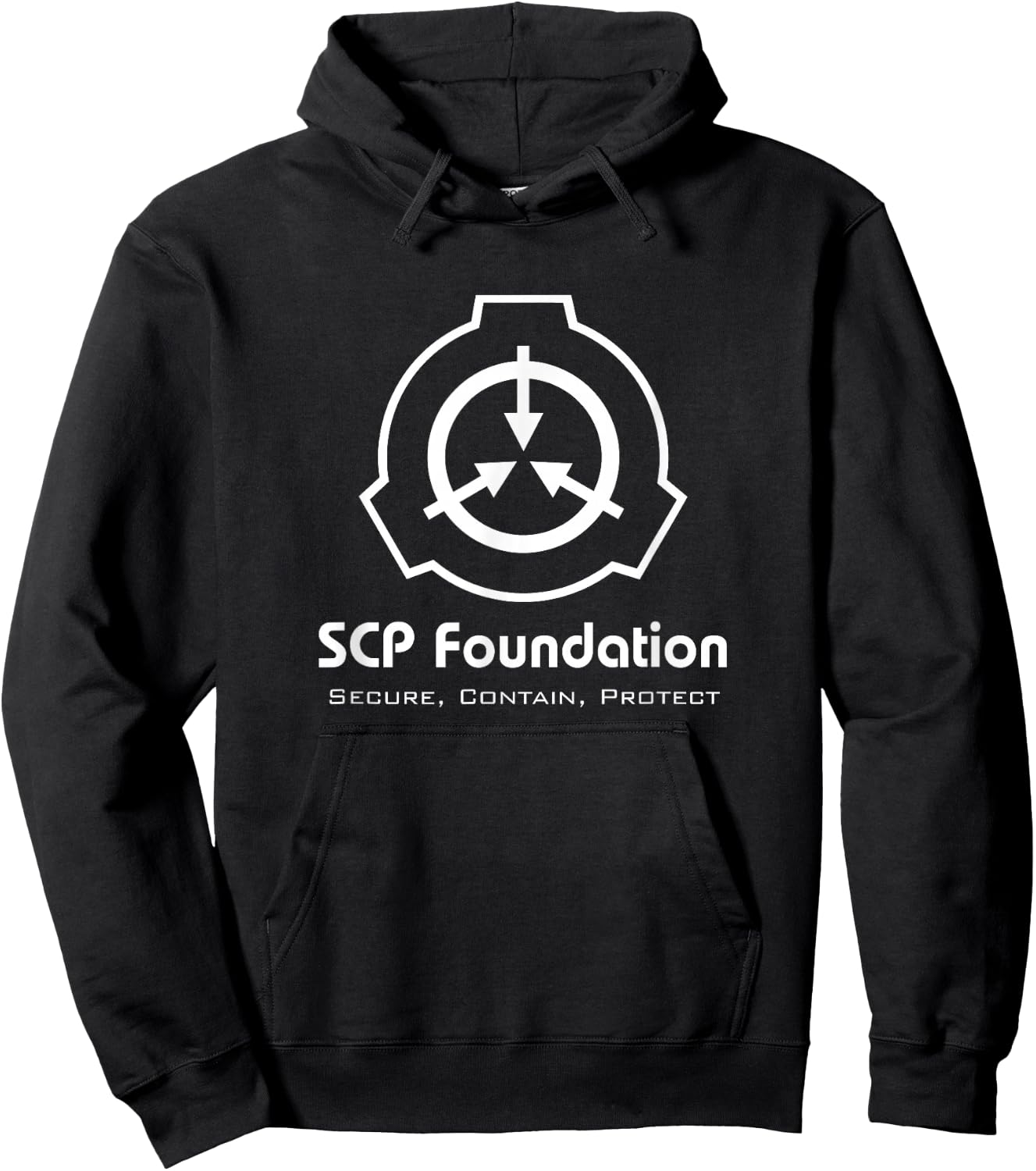 Opal Sky Studio - SCP Foundation : Secure, Contain, Protect; Black, -Adults, Small, Short Sleeve Hoodie - Hoodie | Black
