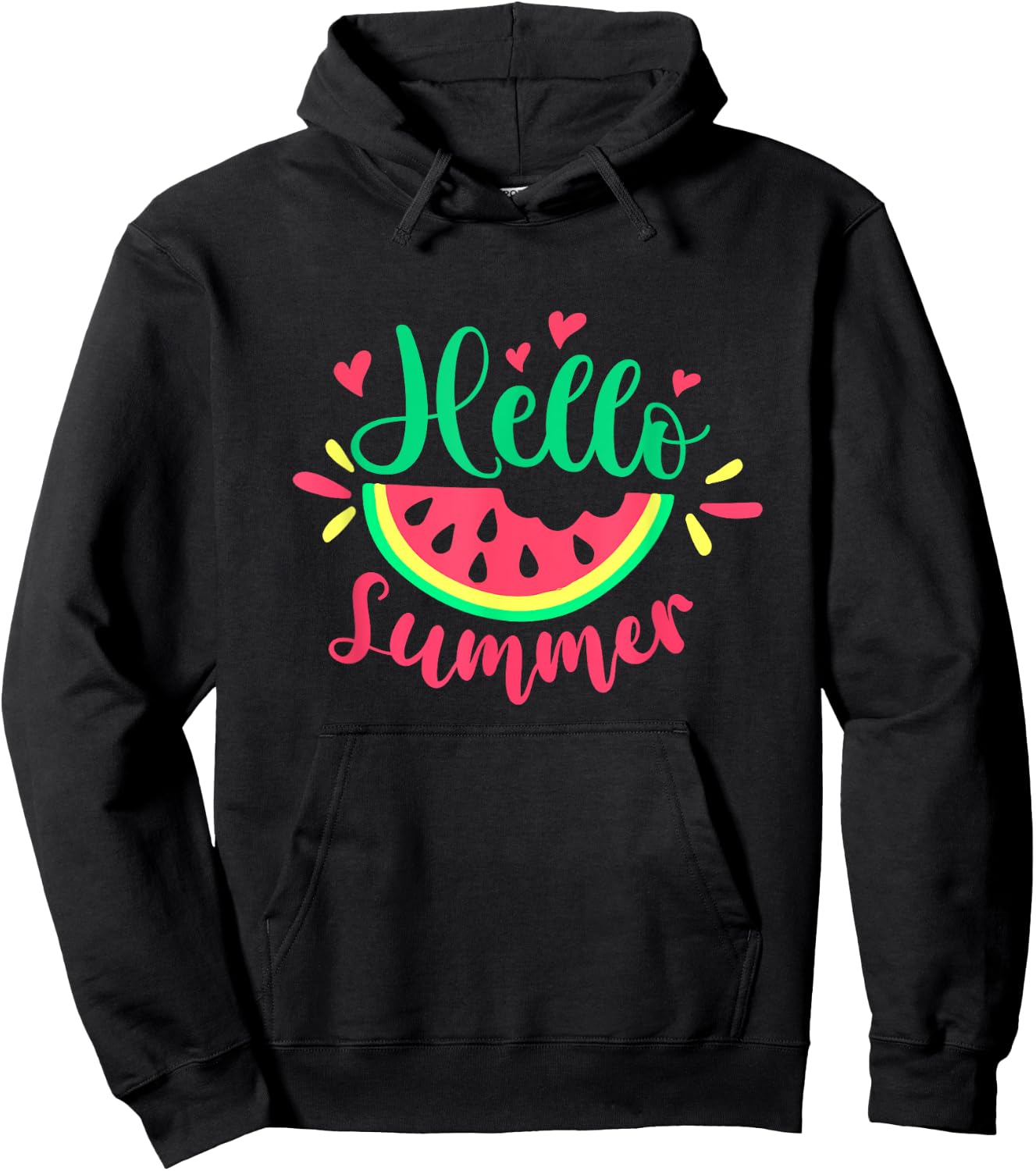 Hello Summer Watermelon Summertime Summer Vacation Women Girls Kids Hoodie - Hoodie | Black