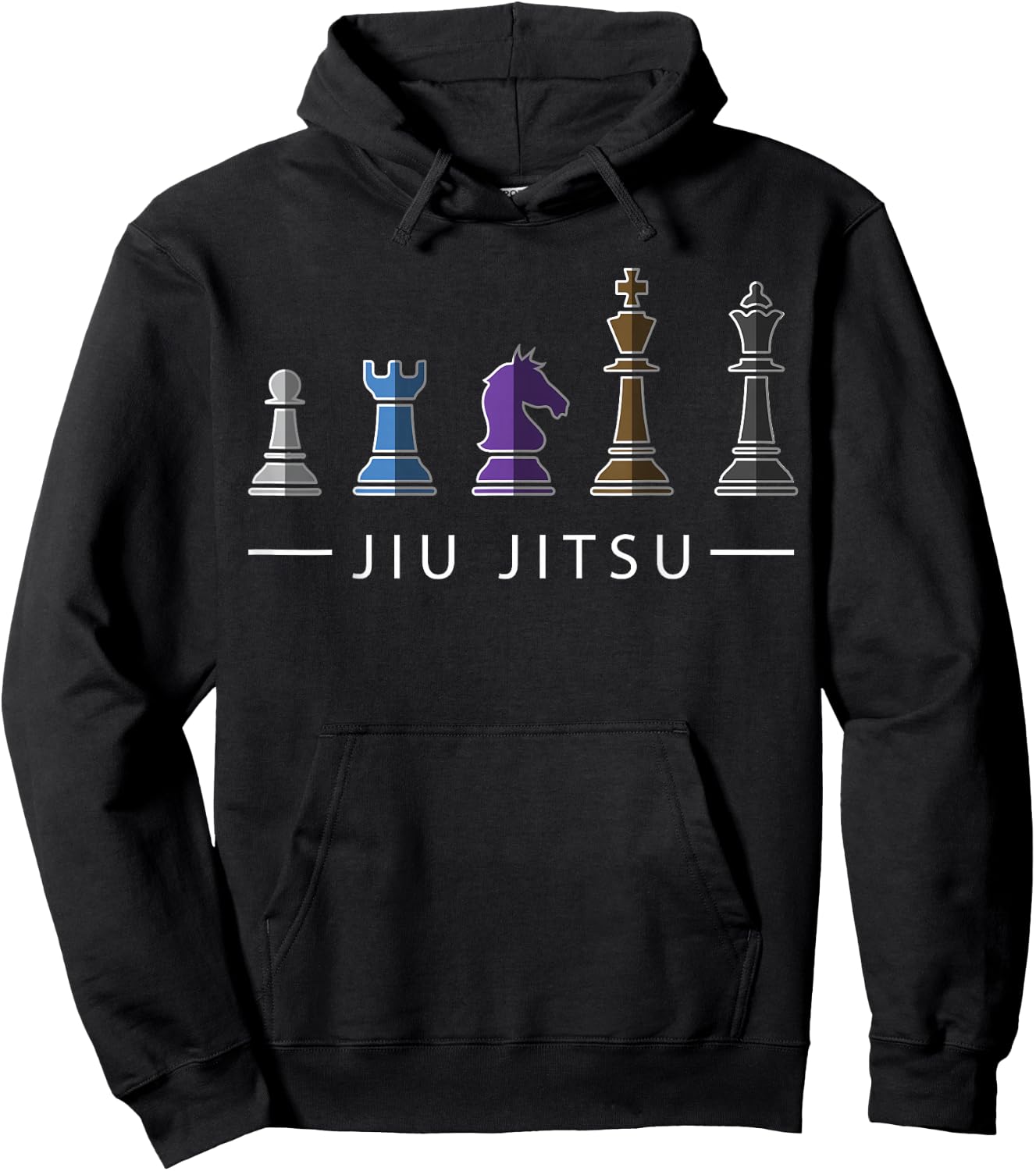 Funny BJJ Brazilian Jiu Jitsu Chess Belt Fighter MMA Gifts Hoodie - Hoodie | Black