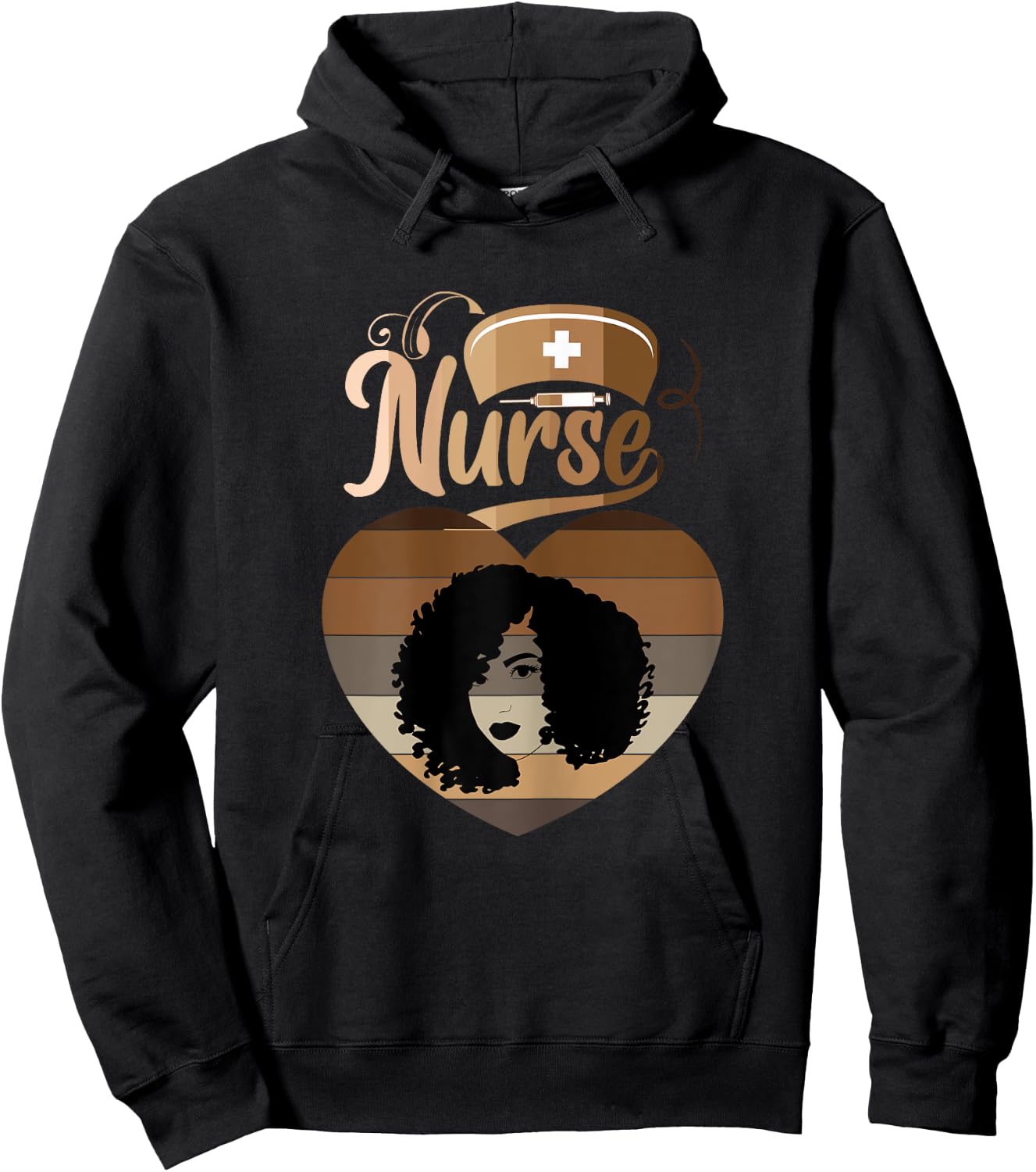 Afro Black Nurse Melanin African American Funny Nurse Hoodie - Hoodie | Black