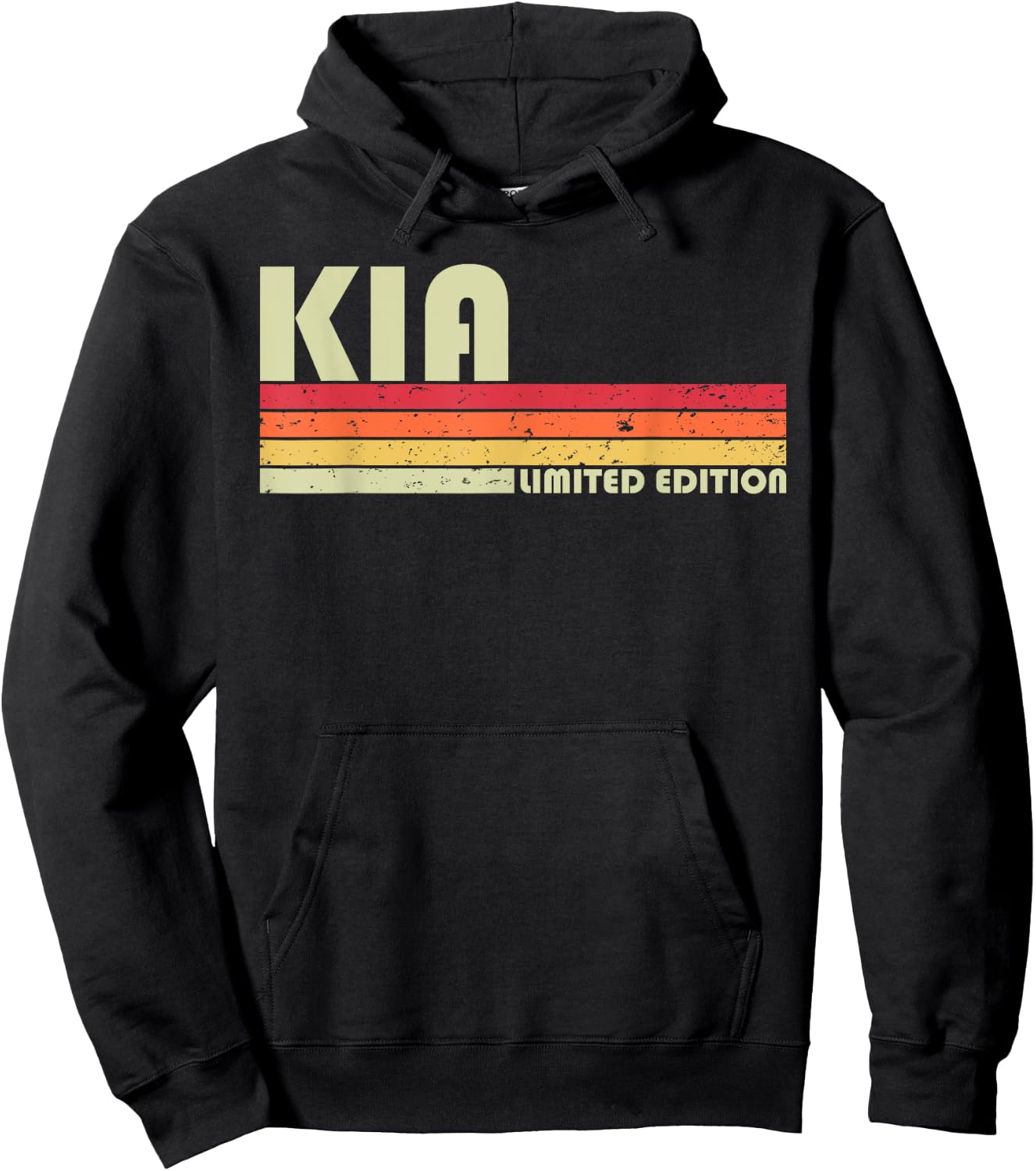 KIA Name Personalized Retro Vintage 80s 90s Birthday Hoodie - Hoodie | Black